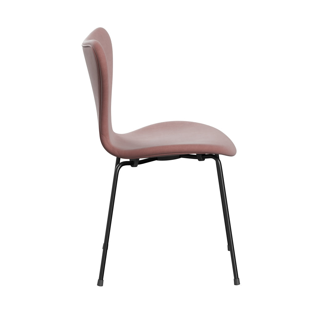 Fritz Hansen 3107 Stol Fullklädsel, svart/Belfast Velvet Misty Rose