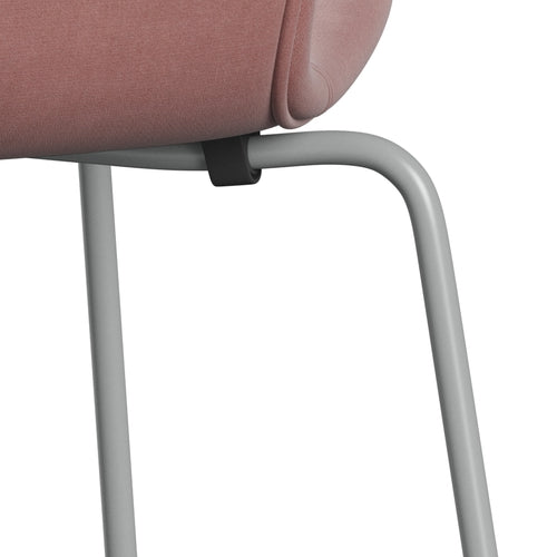 Fritz Hansen 3107 Chair Full Upholstery, Nine Grey/Belfast Velvet Misty Rose