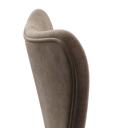 Fritz Hansen 3107 chaise complète complète, brun gris en velours blanc / belfast