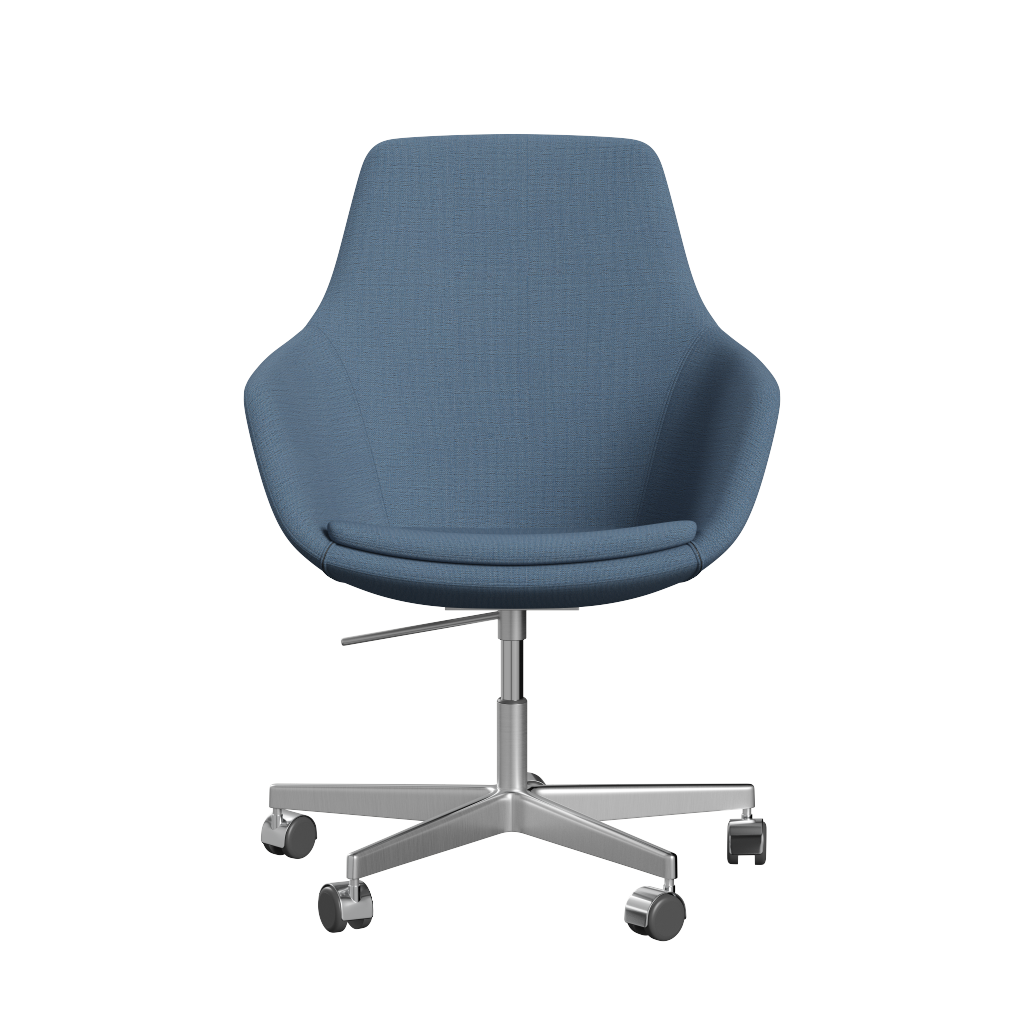 Fritz Hansen Little Girafe Swivel Chair Tabric ChristianShavn, bleu clair