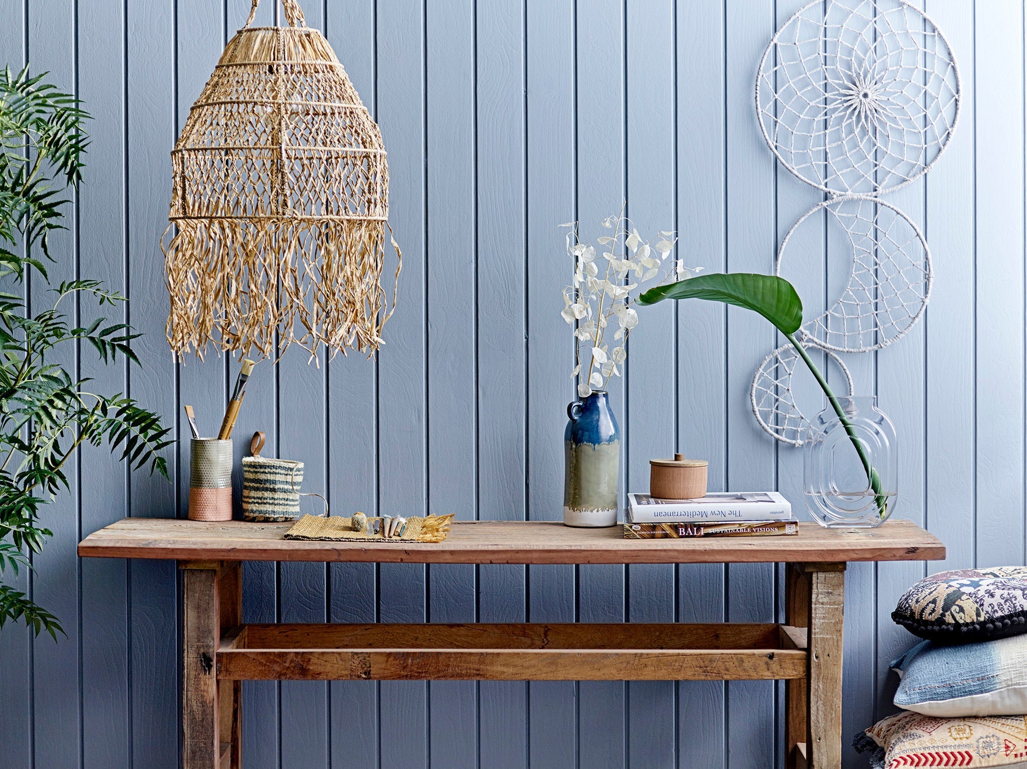 Creatieve collectie thora hanger lamp, natuur, raffia