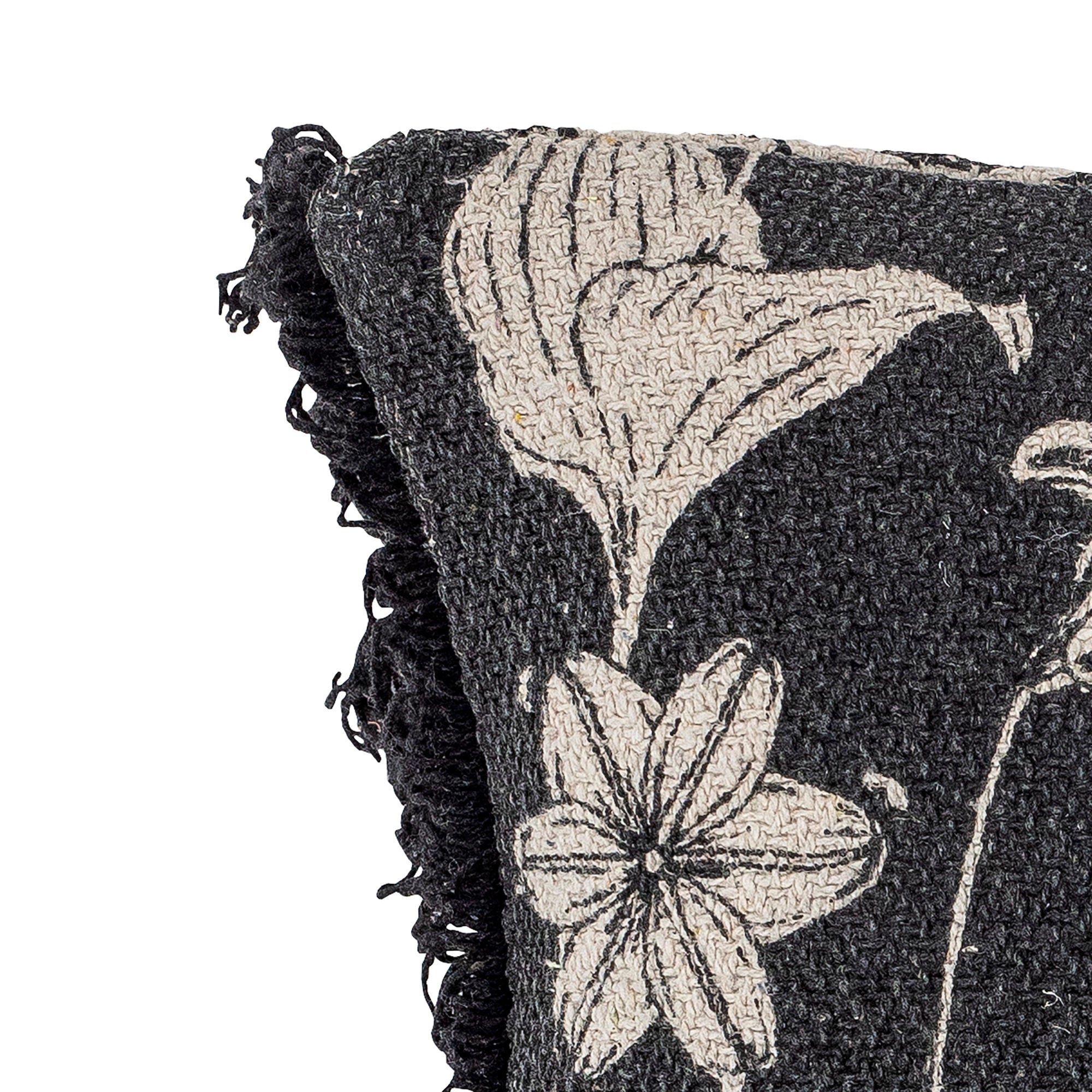 Bloomingville Mali Cushion, zwart, gerecycled katoen