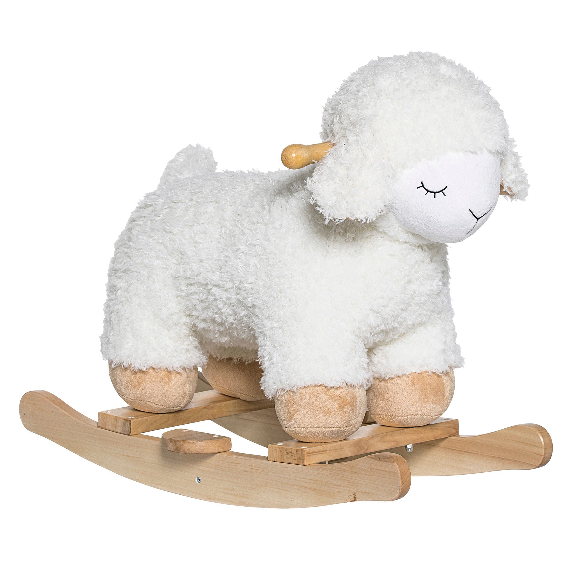 Bloomingville Mini Laasrith Rocking Toy, mouton, blanc, polyester