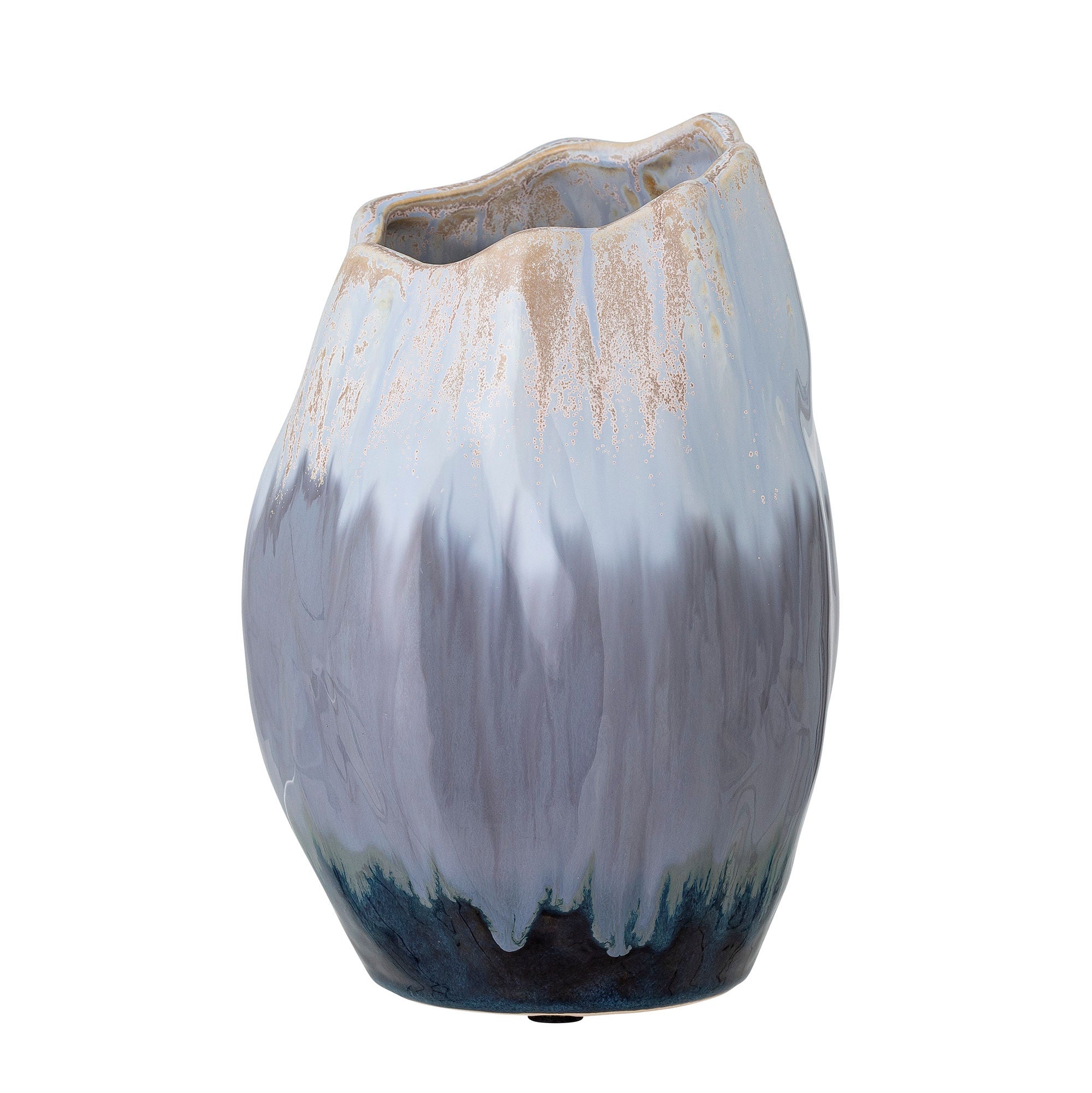 Bloomingville Jace Deco Vase, bleu, céramique