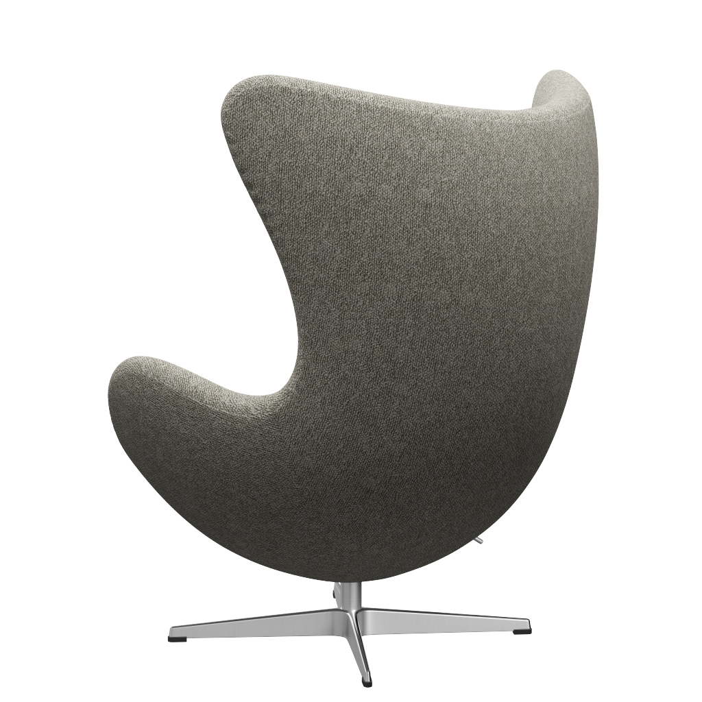 Fritz Hansen 3316 La edición especial de la silla de huevo, aluminio/gris claro musgo (0005)