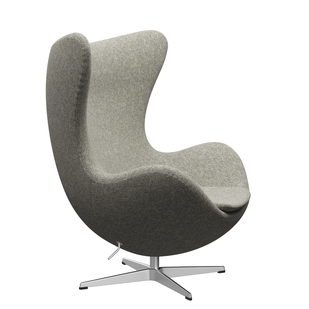 Fritz Hansen 3316 The Egg Lounge Chair Sonderausgabe, Aluminium/Moos hellgrau (0005)