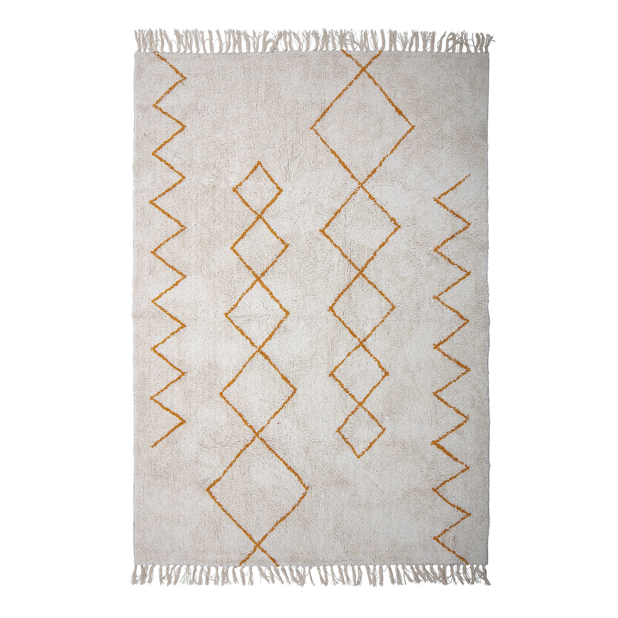 Tapis Huso Bloomingville, jaune, coton