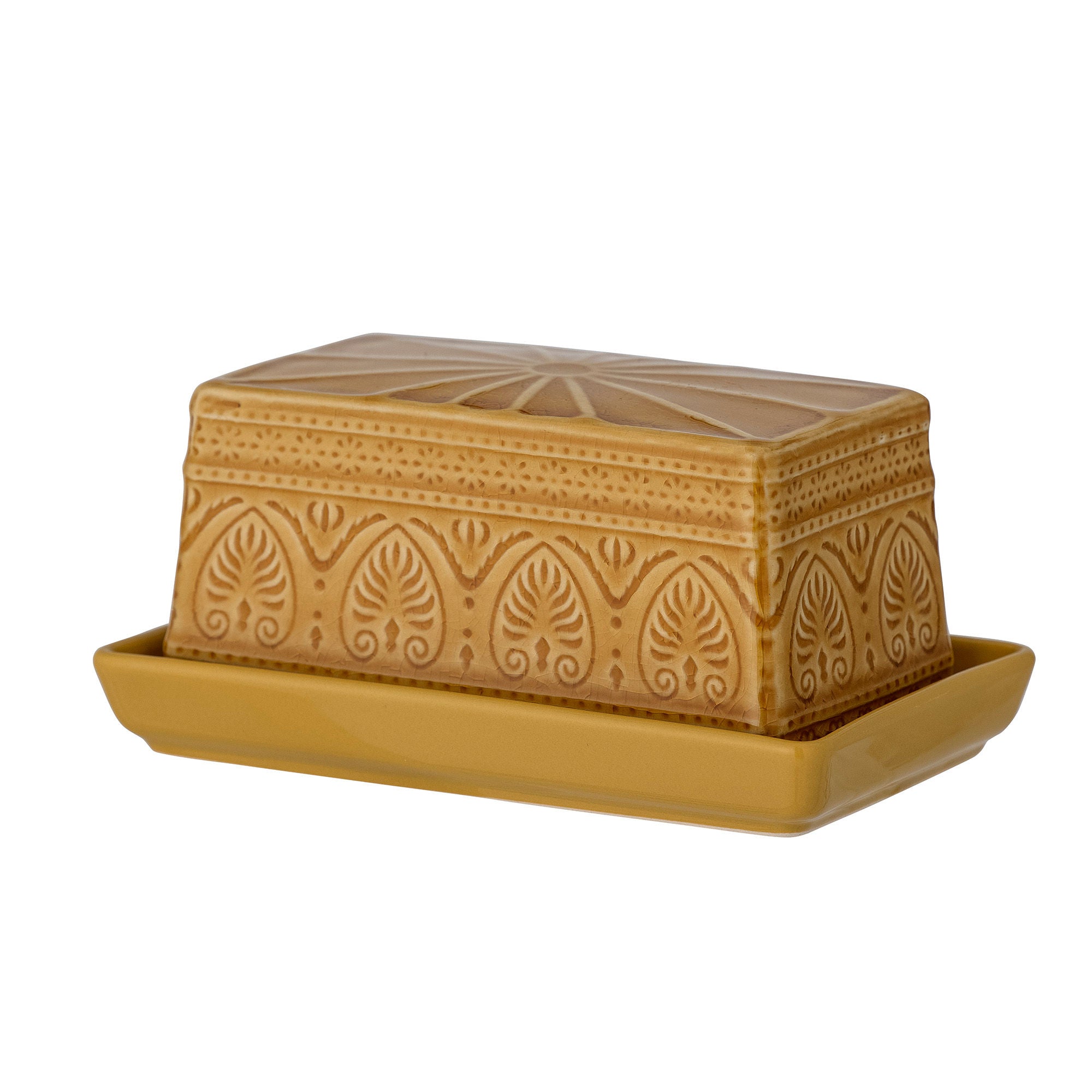 Bloomingville Rani Butter Box, gul, stengods