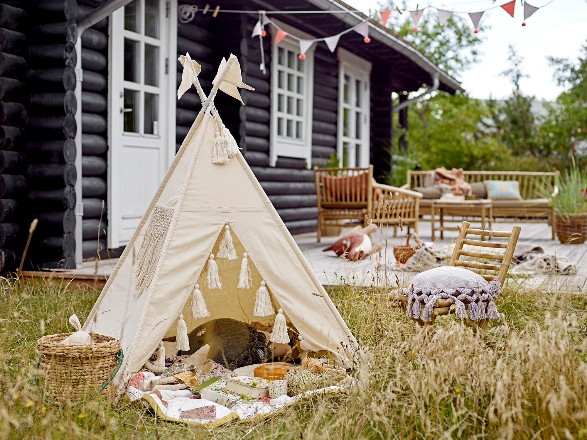 Bloomingville Mini Fardin Childrenïs Tipi, Natur, bomuld