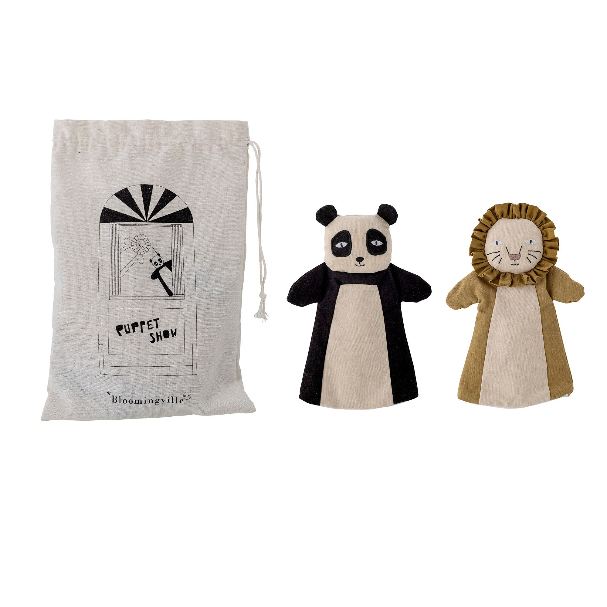 Bloomingville Mini Flynn Handpuppen, Brown, Leinen