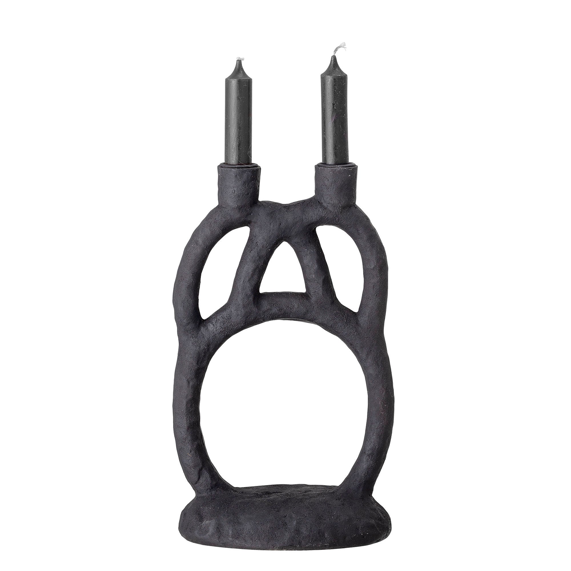 Bloomingville Ramina Candle Holder, Black, Polyresin