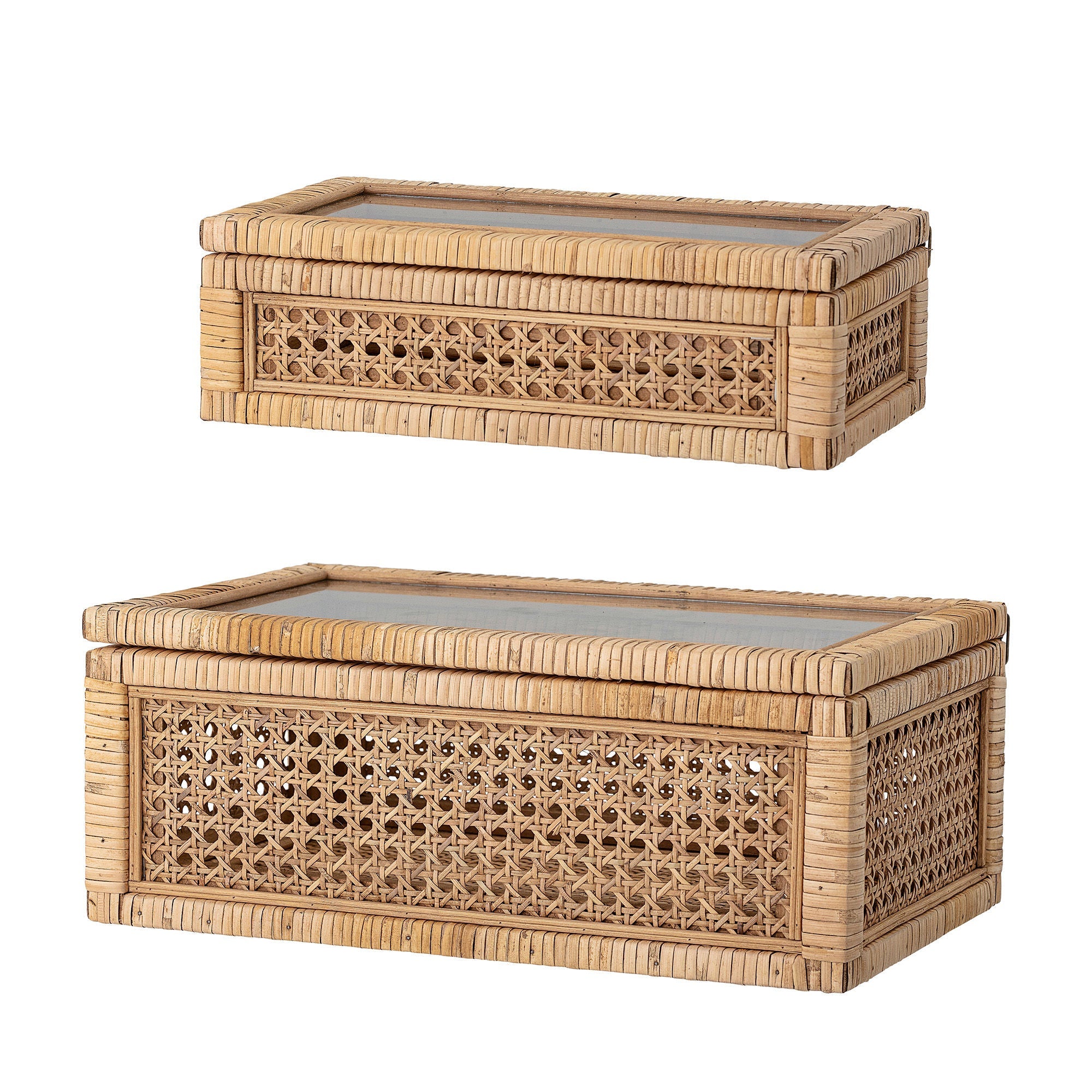 Bloomingville Lally Box w/tampa, natureza, rattan