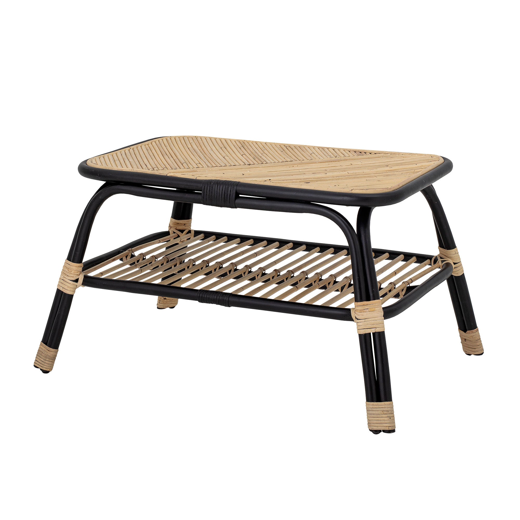 Mesa de café Bloomingville Loue, preto, Rattan