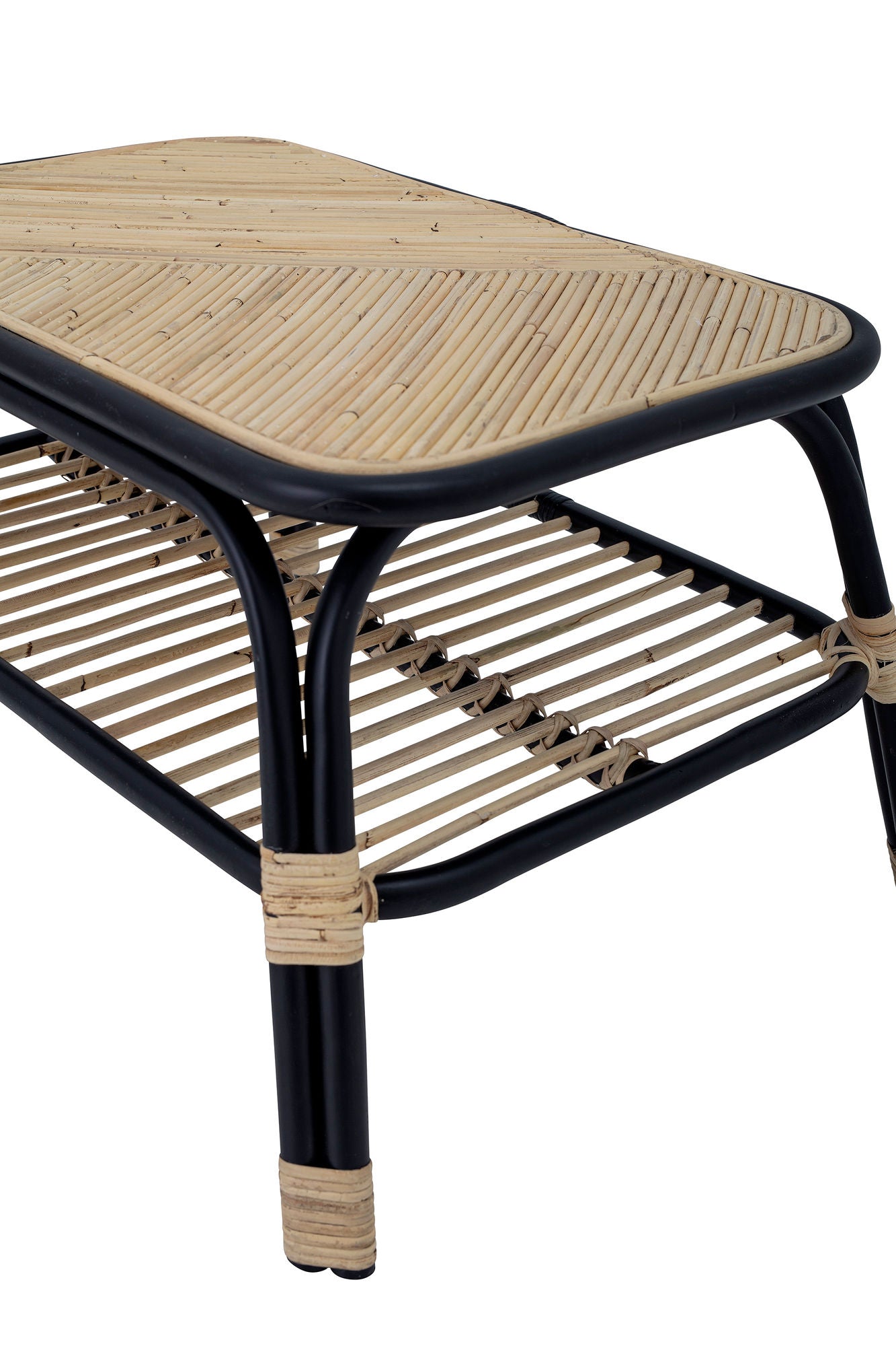 Mesa de café Bloomingville Loue, preto, Rattan