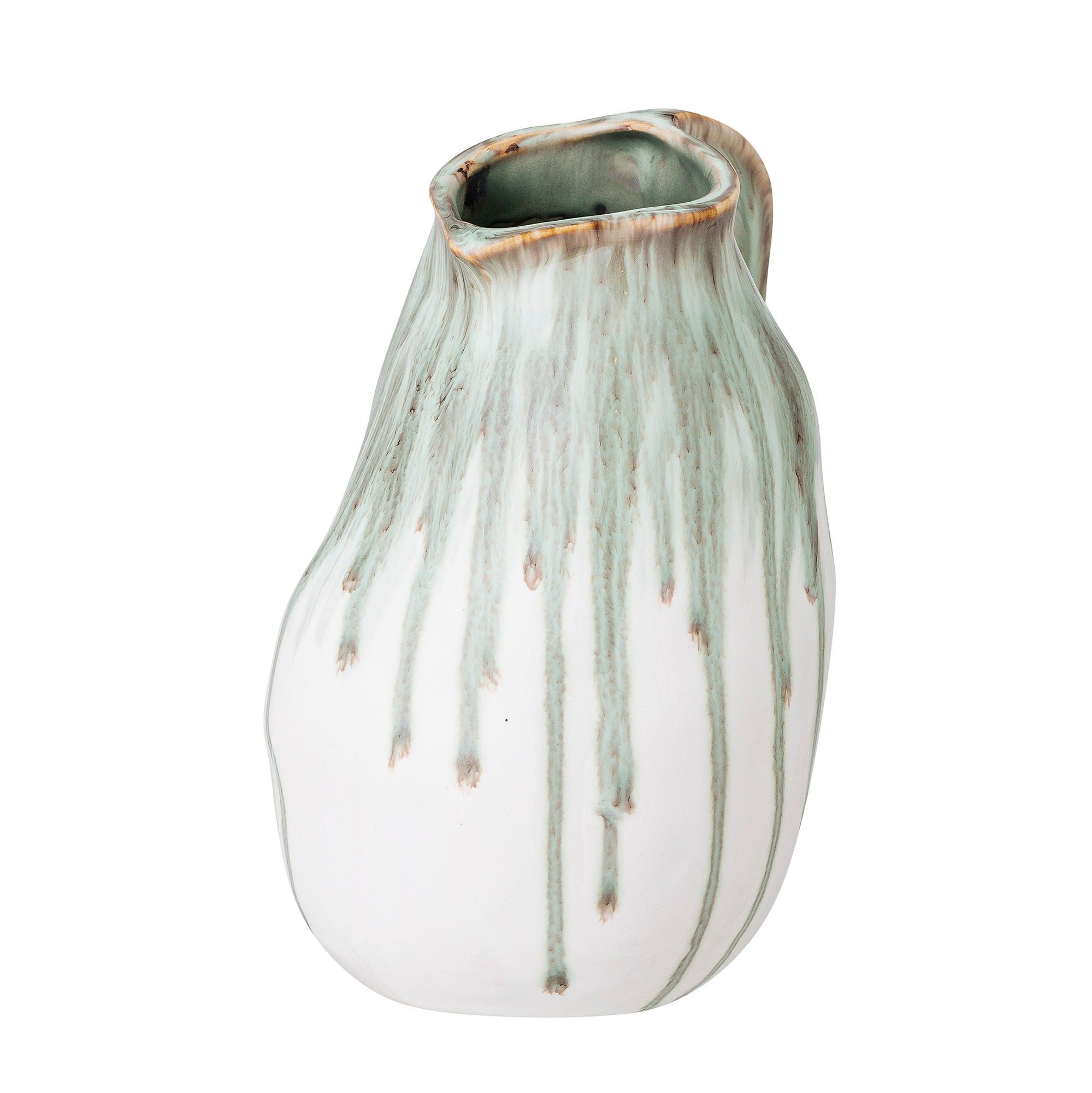 Creative Collection Link Deco Vase, Green, StoneWare