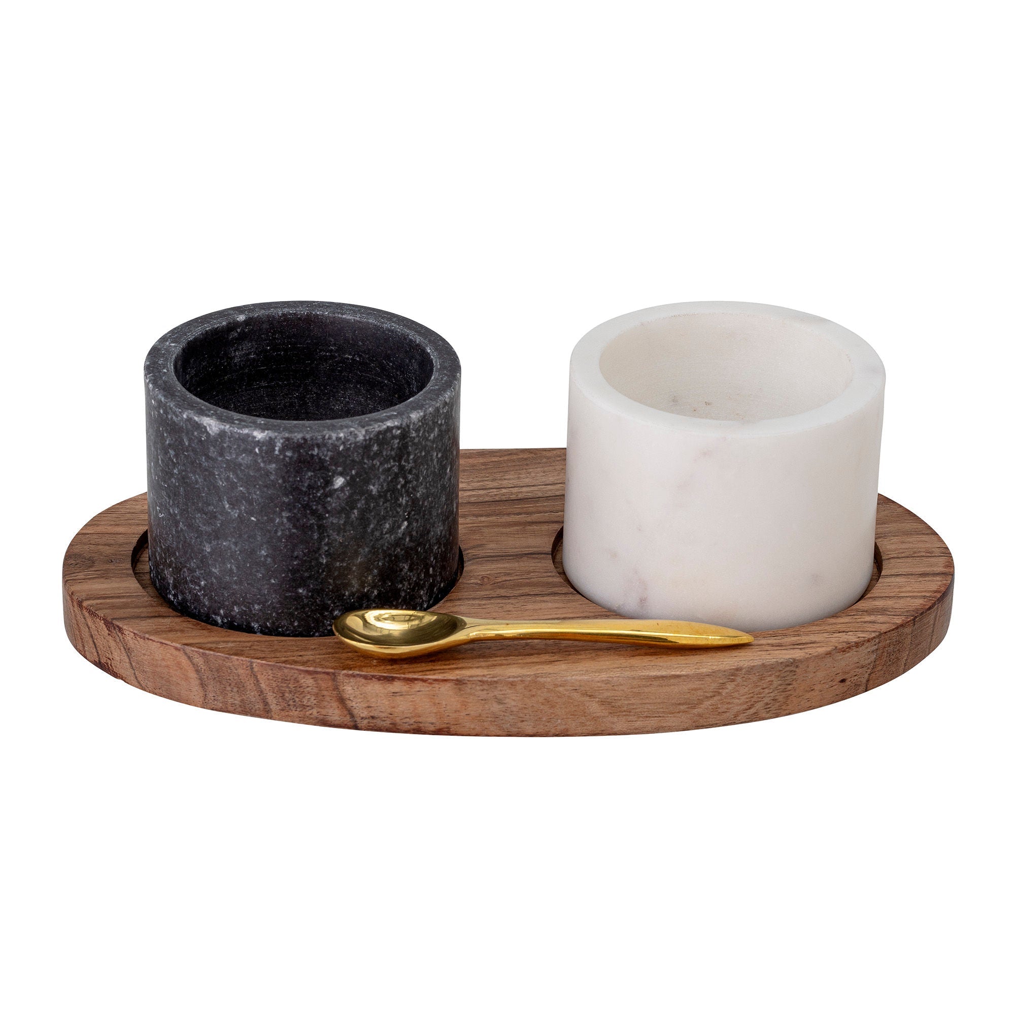 Bloomingville Florio Salt & Pepper Jar, preto, mármore