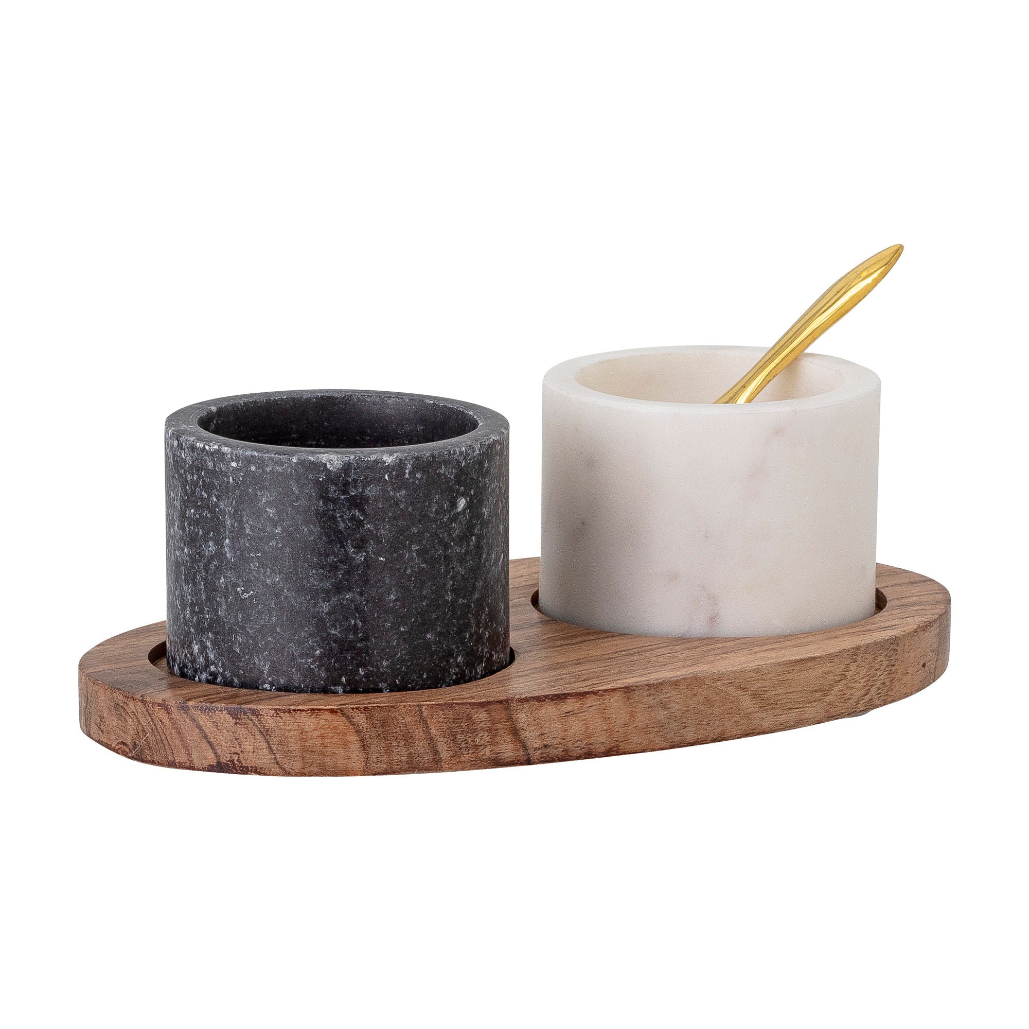 Bloomingville Florio Salt & Pepper Jar, preto, mármore