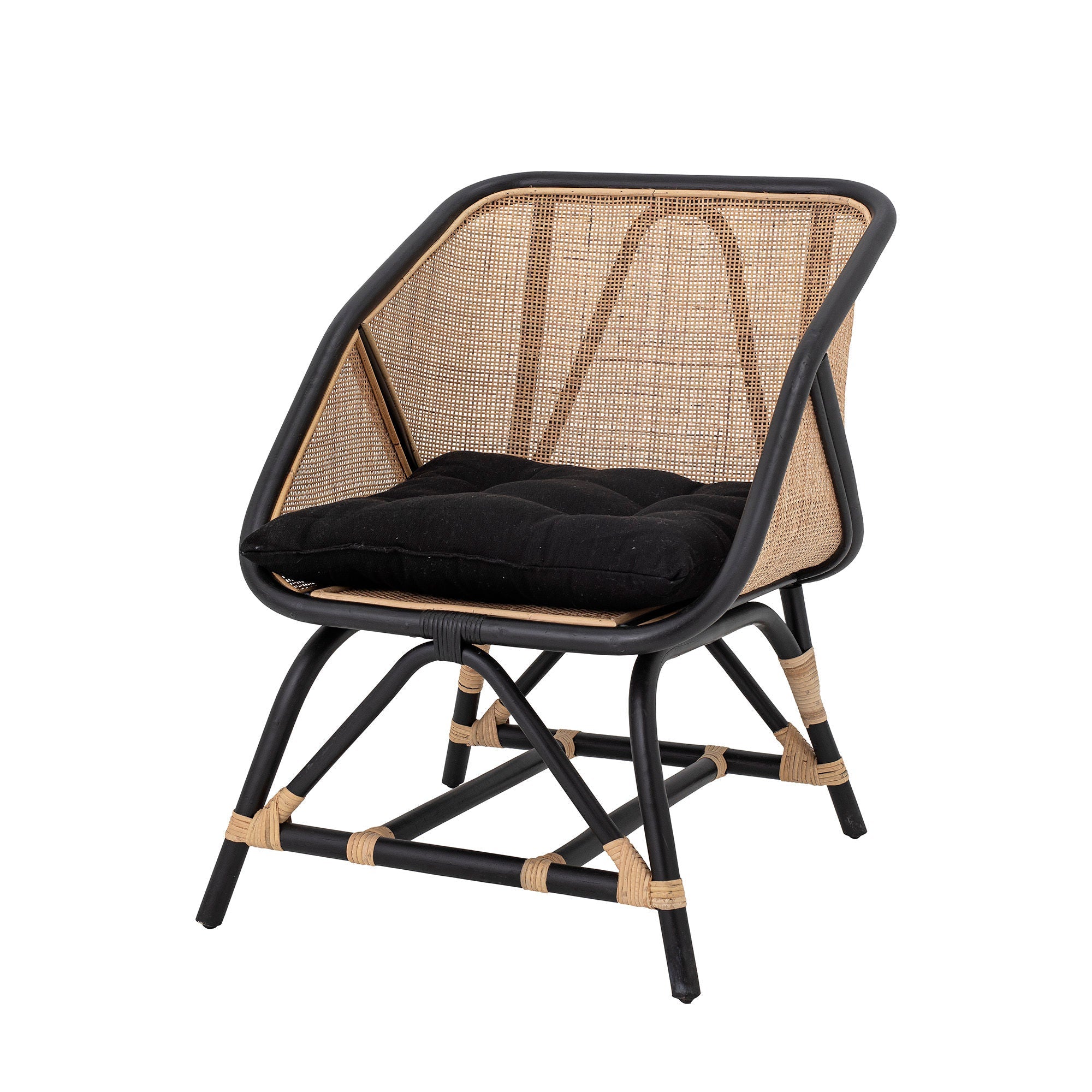 Cadeira Bloomingville Loue Lounge, preto, Rattan