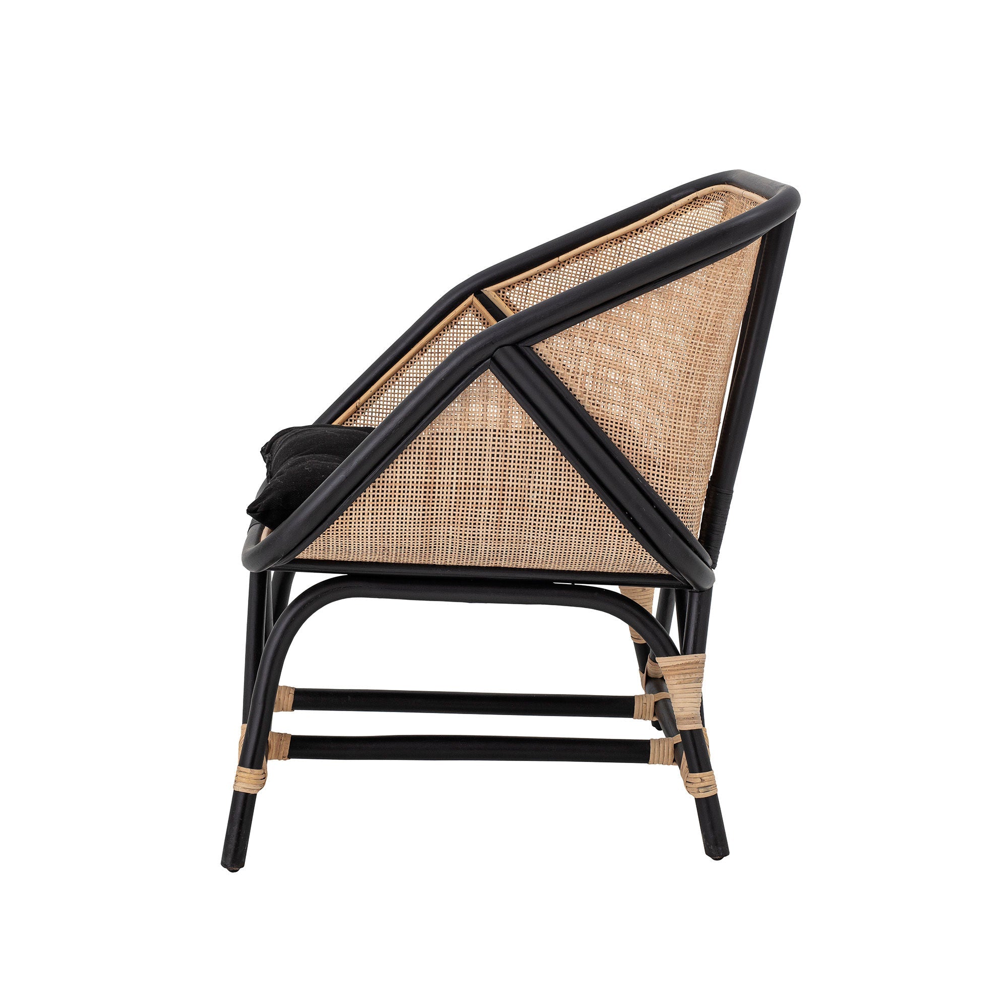 Cadeira Bloomingville Loue Lounge, preto, Rattan