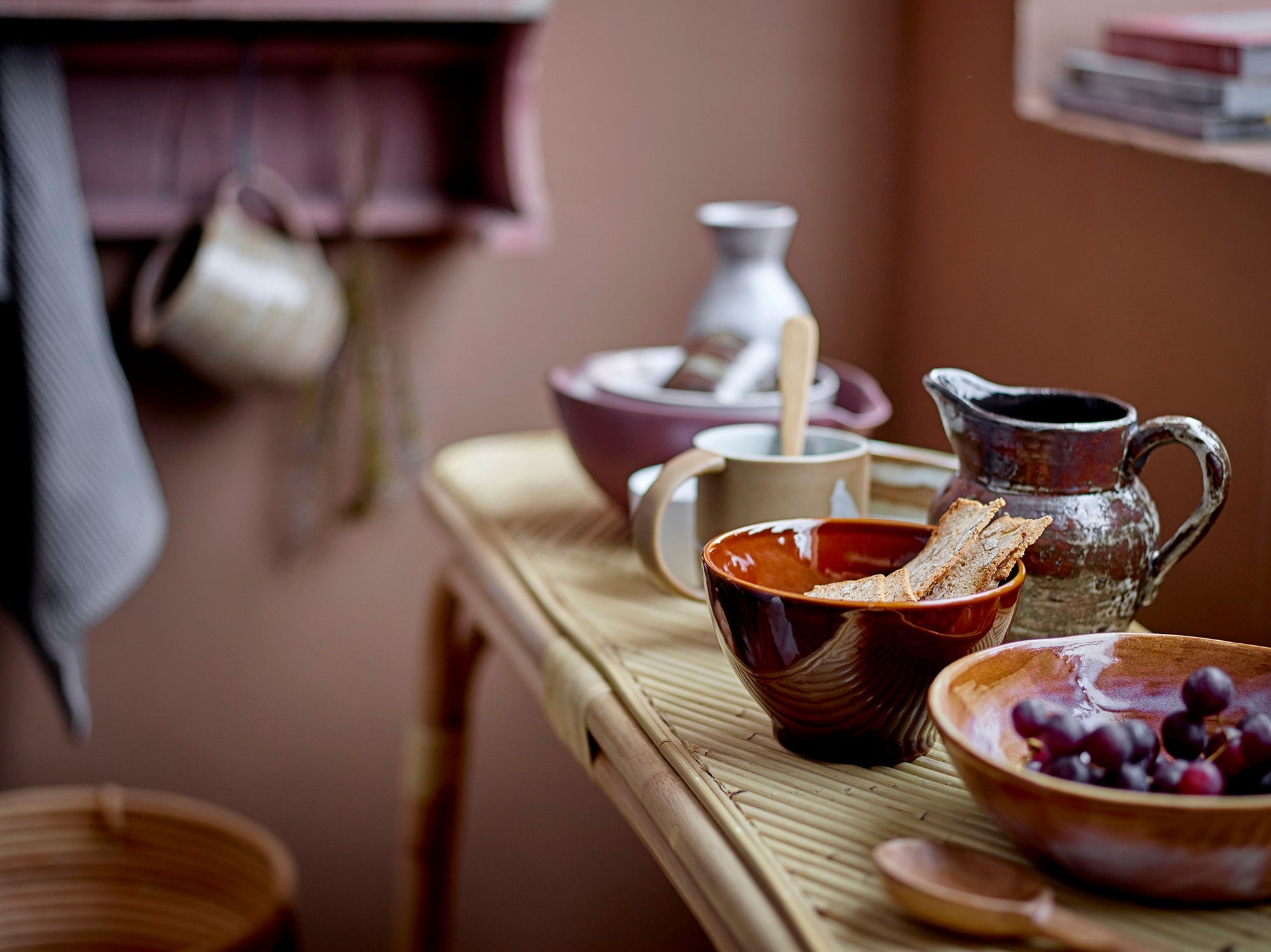 Kreative Sammlung TEHNA -Konsolentabelle, Natur, Rattan