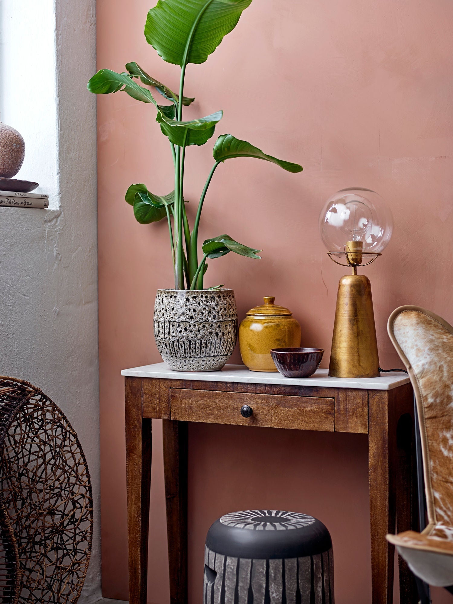 Collection créative Table de console Hauge, marron, marbre