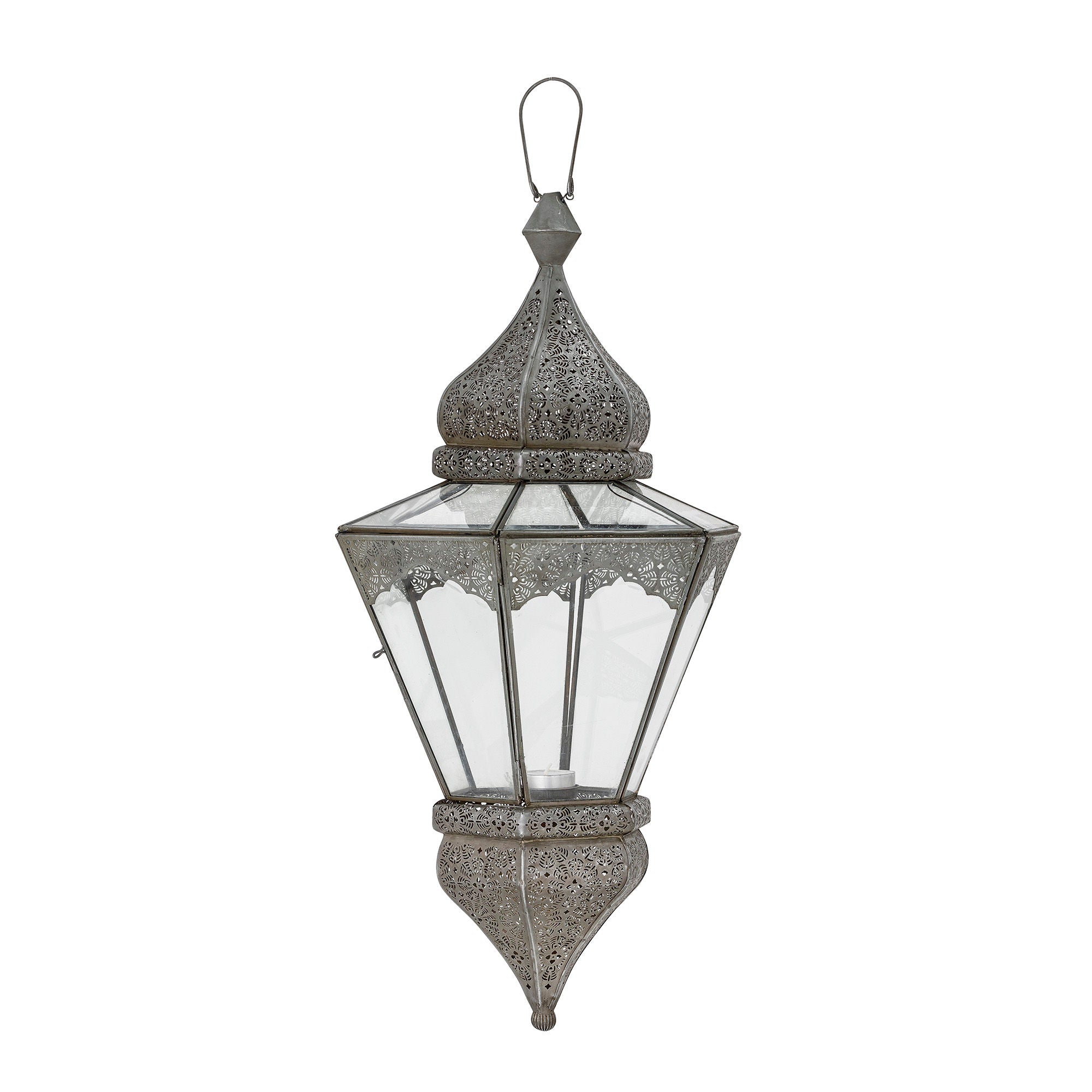 Bloomingville Isabell Lantern, Gray, Glass