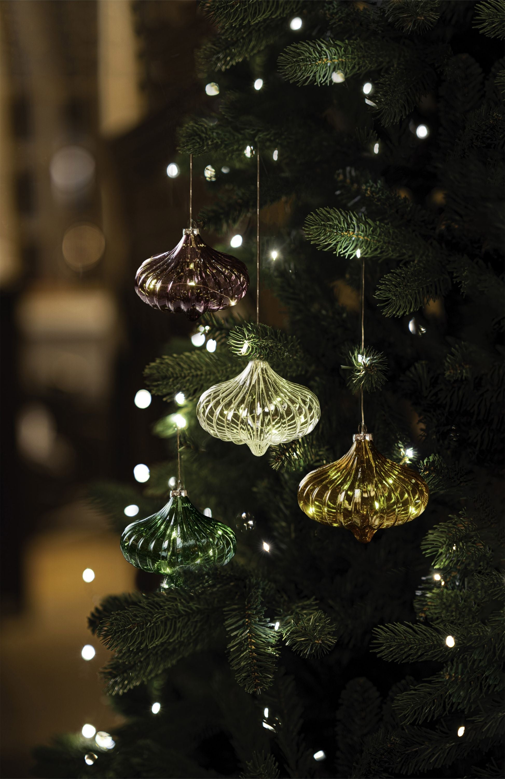 Sirius Dina Christmas Glass Ornament 5 LED, klar/weiß