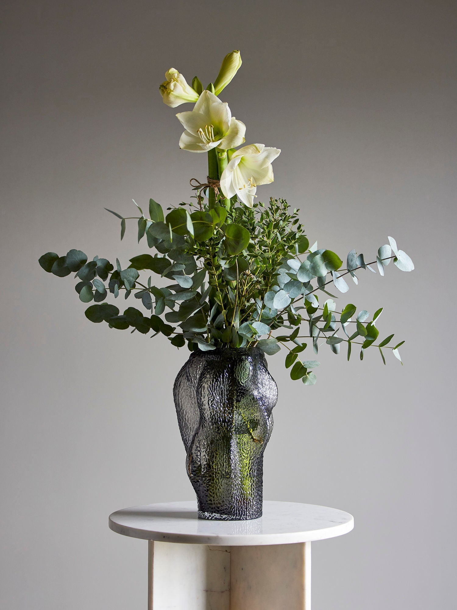 Vase Khalid Bloomingville, gris, verre