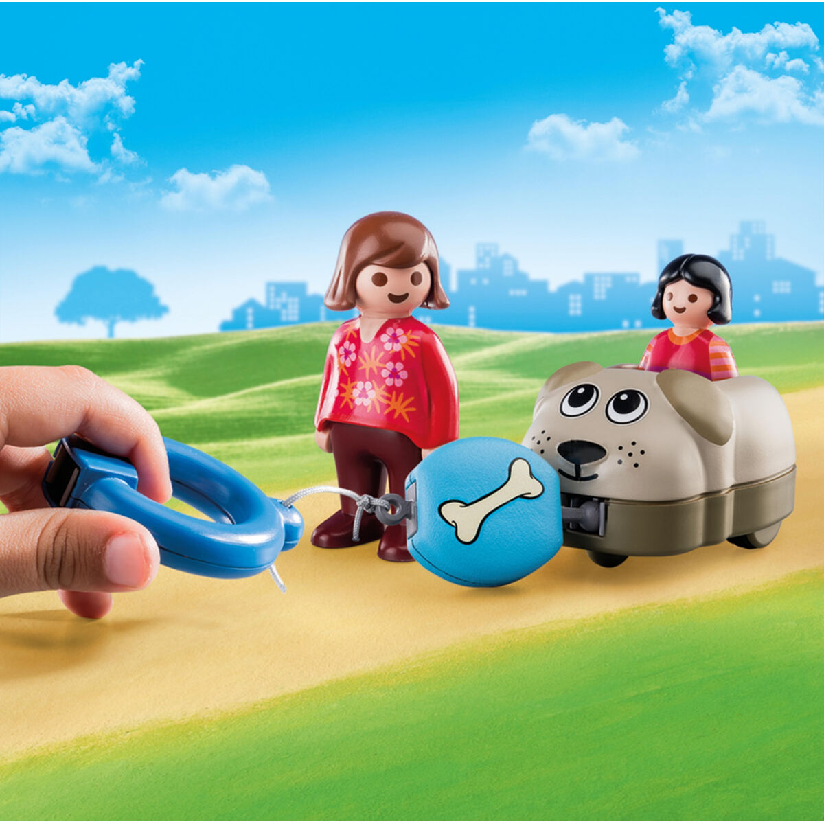 Playset Playmobil 1.2.3 Dog drenge 70406 (6 stk)