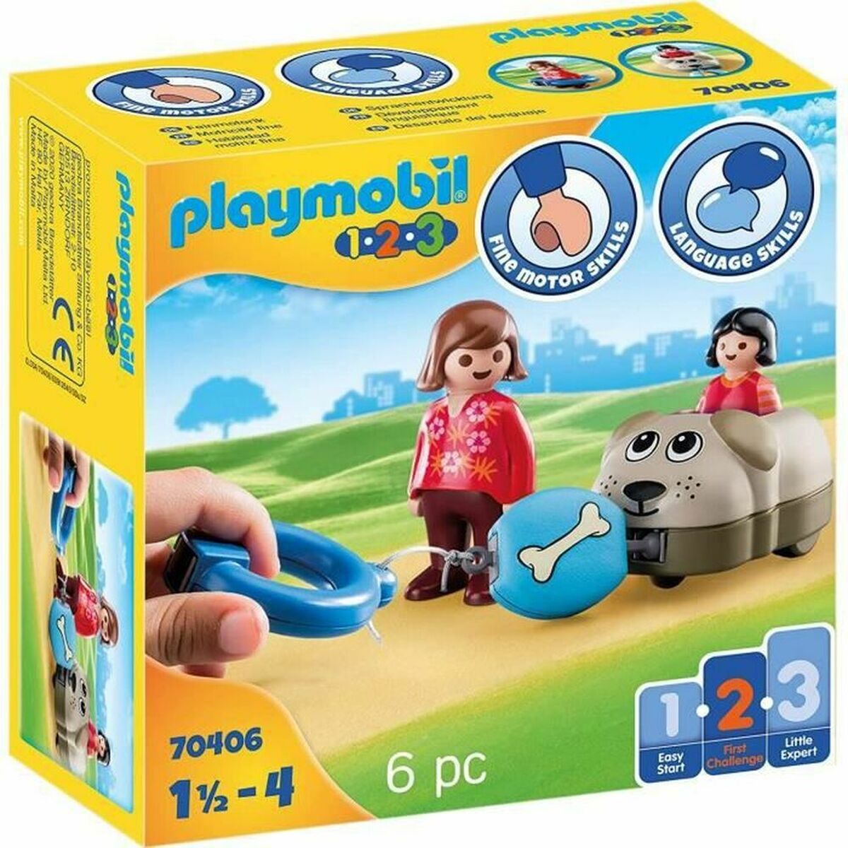 Playset Playmobil 1.2.3 Dog Boys 70406 (6 PC)