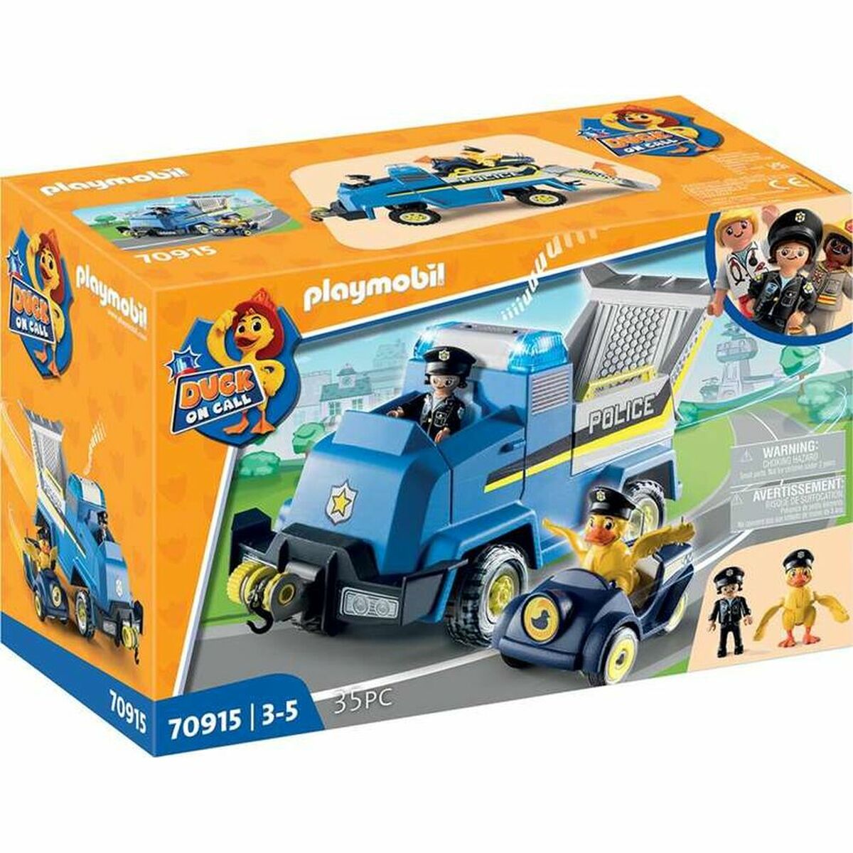 Playset Playmobil Duck en llamado Vehículo de emergencia de la policía