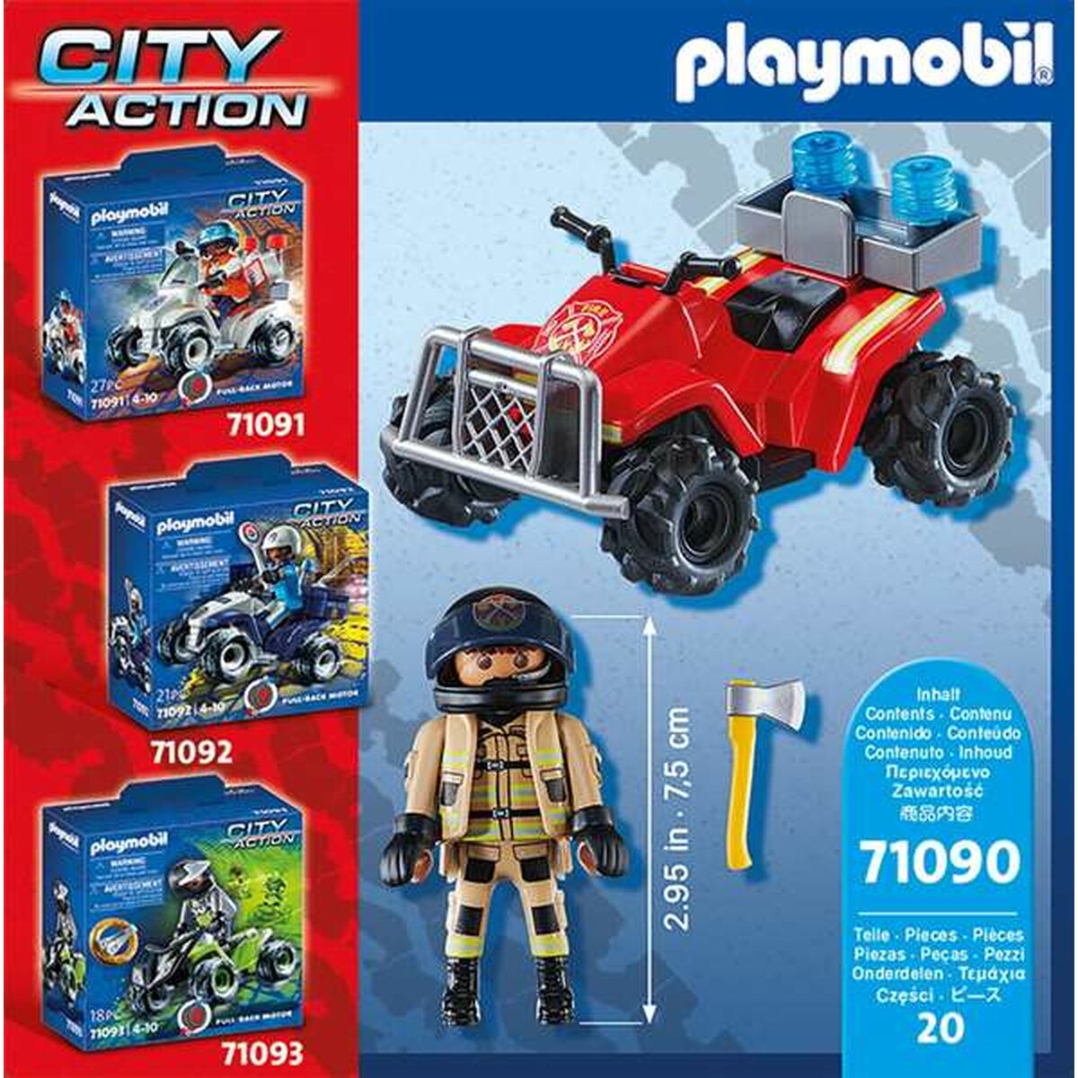 Playset Playmobil City Action Feuerwehrleute - Speed ​​Quad 71090