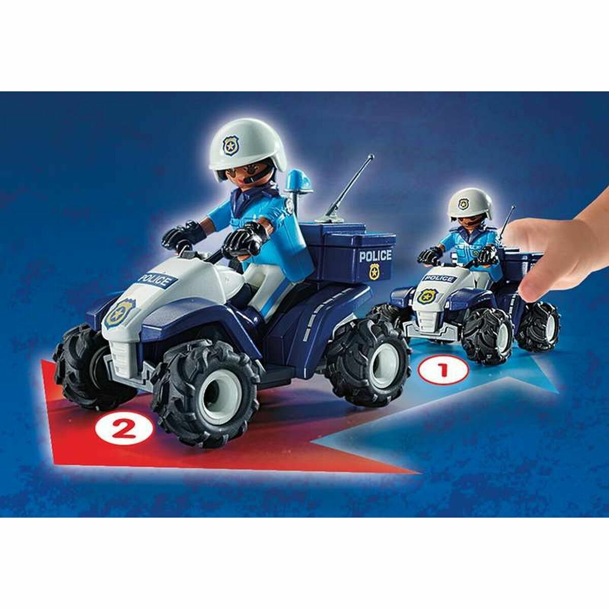 Fahrzeug Playset Playmobil Speed ​​Quad City Action 71092 Polizist