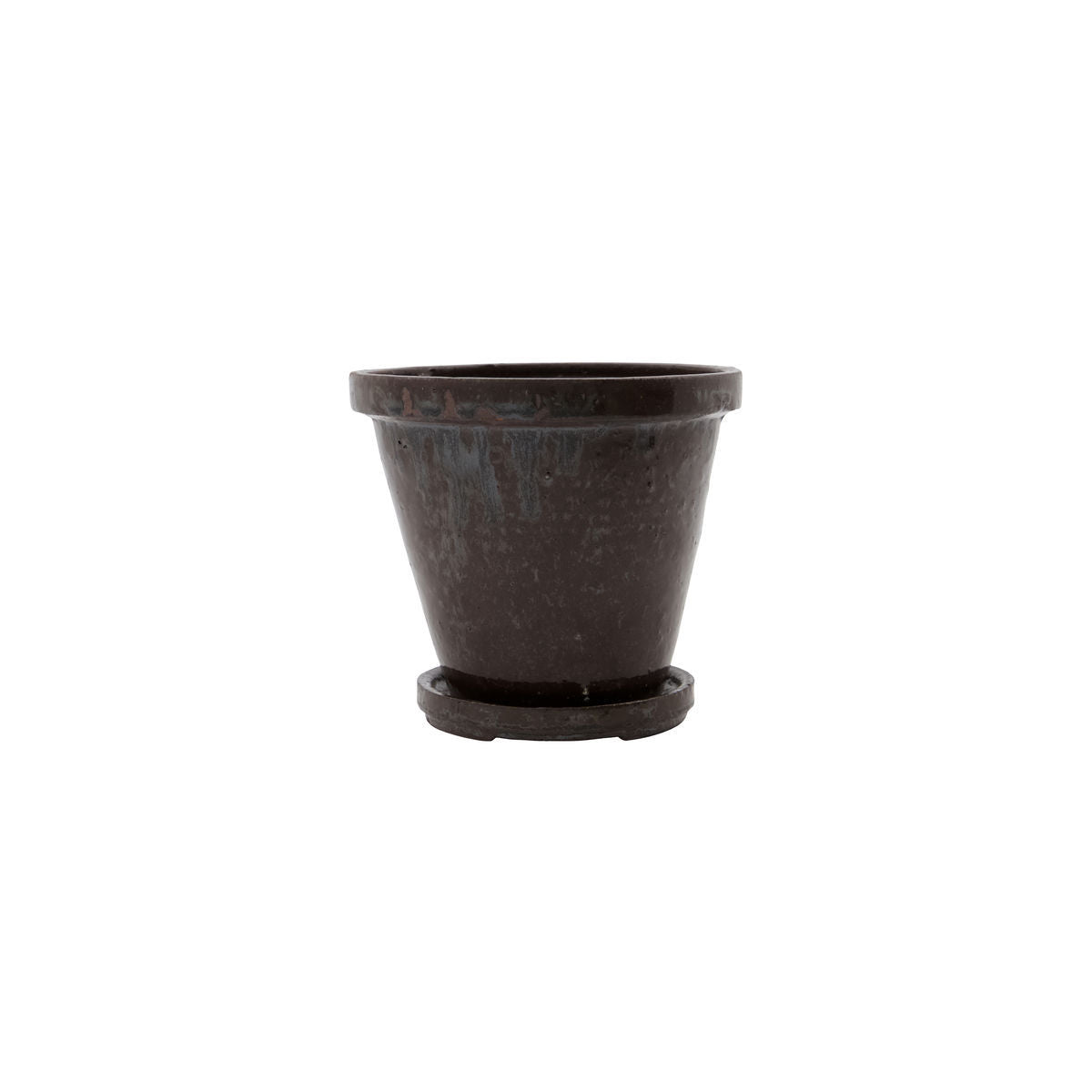 House Doctor Planter w. saucer, HDFlower, Brown