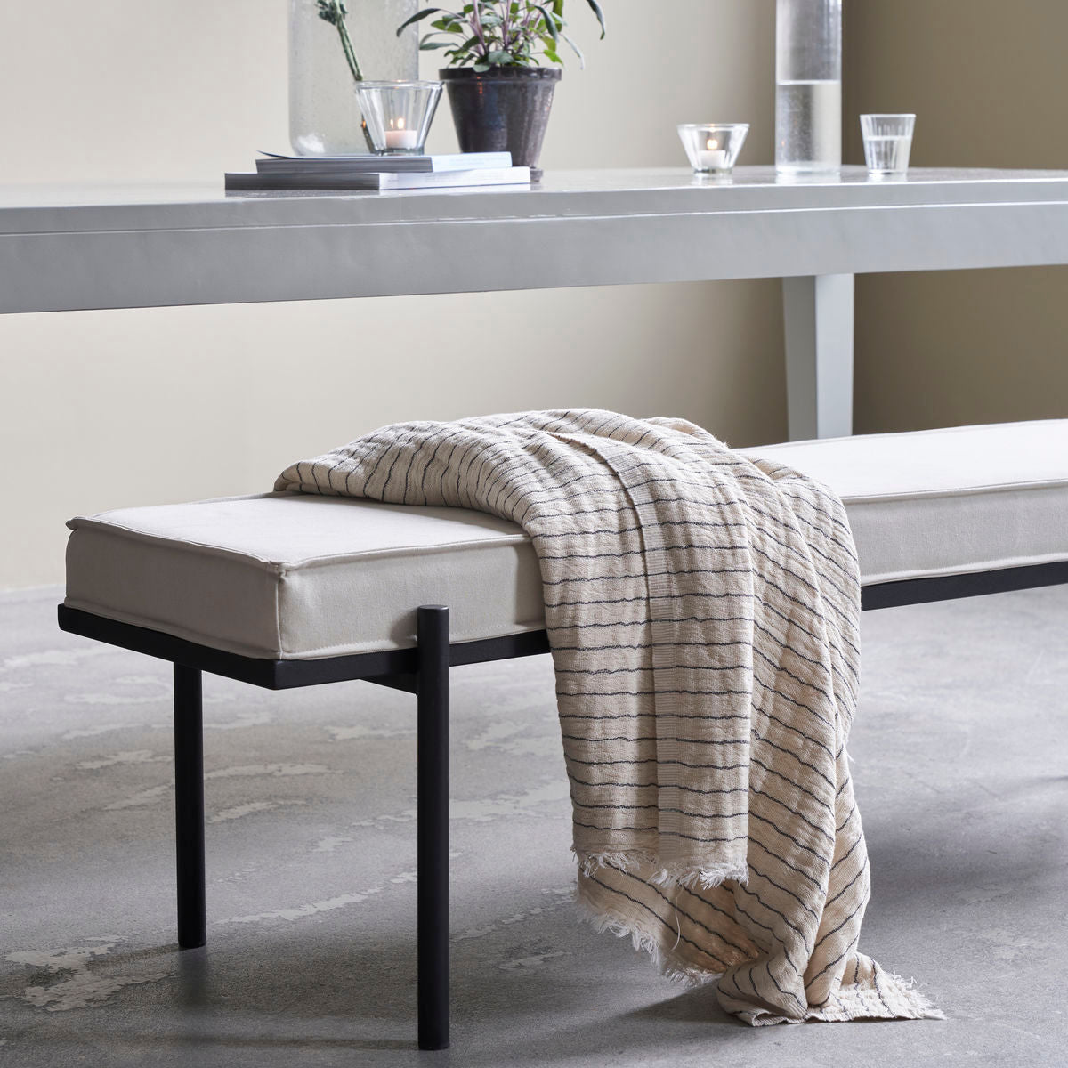 Huisarts Throw, Hdalice Stripe, Dark Grey