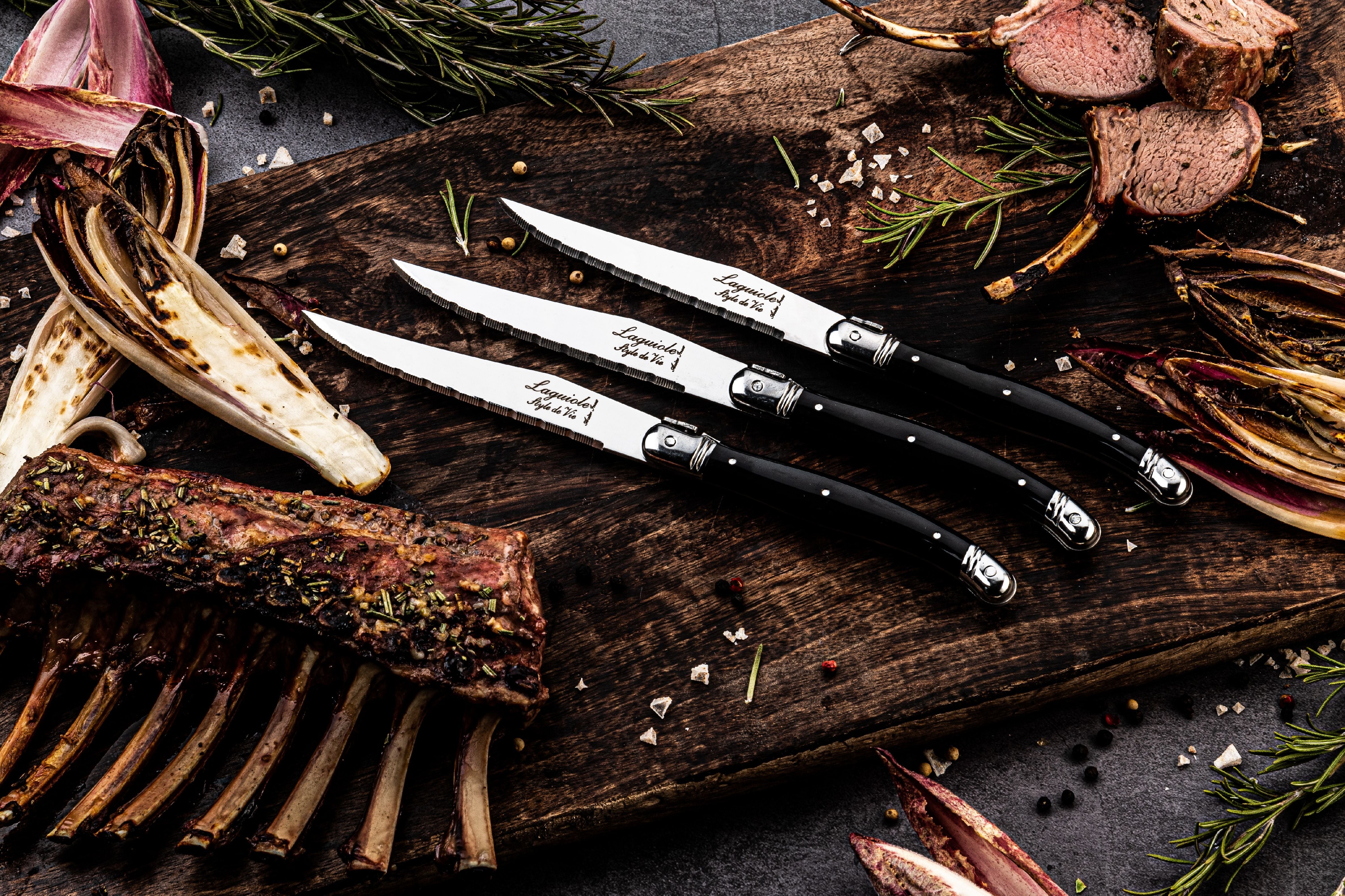 Style de Vie Authentique Laguiole Premium Line Steak Knives de 6 piezas, negro