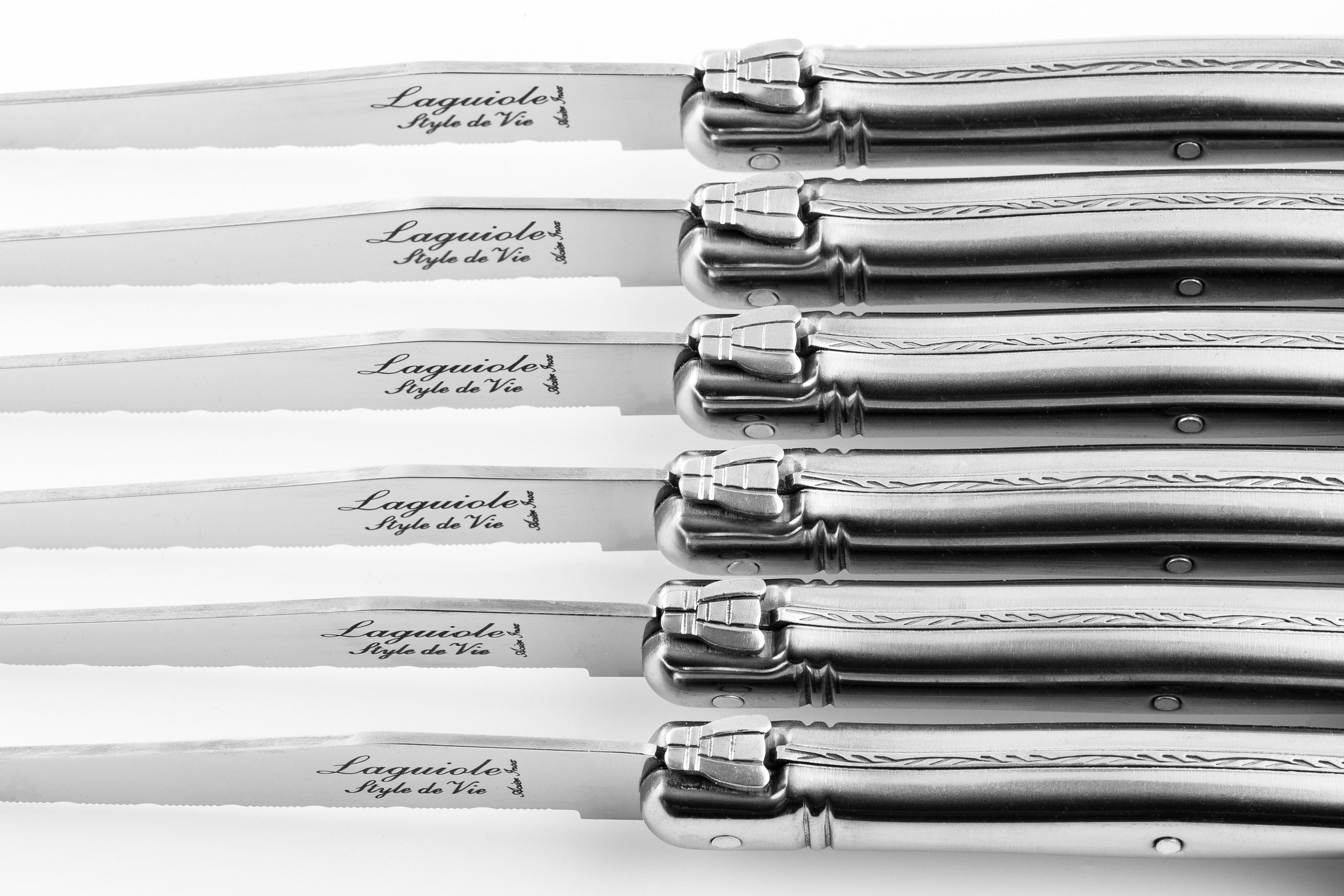 Style De Vie Authentique Laguiole Premium Line Steak Knives 6 Piece Set, Stainless Steel