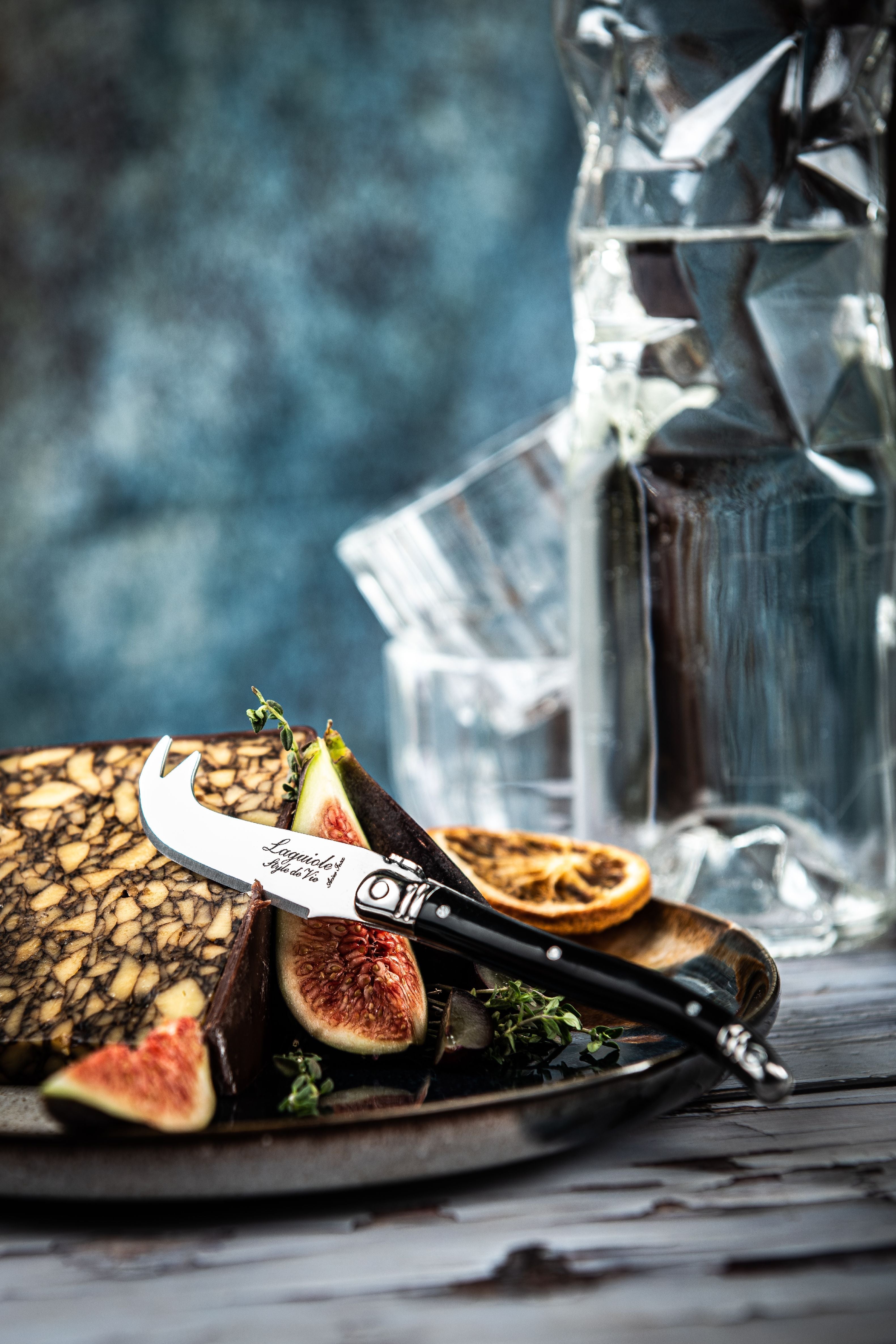 Style De Vie Authentique Laguiole Premium Line Cheese Knives 3 Piece Set, Black