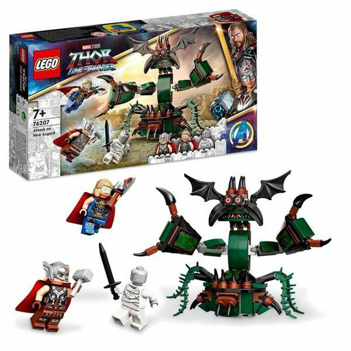 BAU -SETE LEGO Thor Love and Thunder: Angriff auf New Asgard