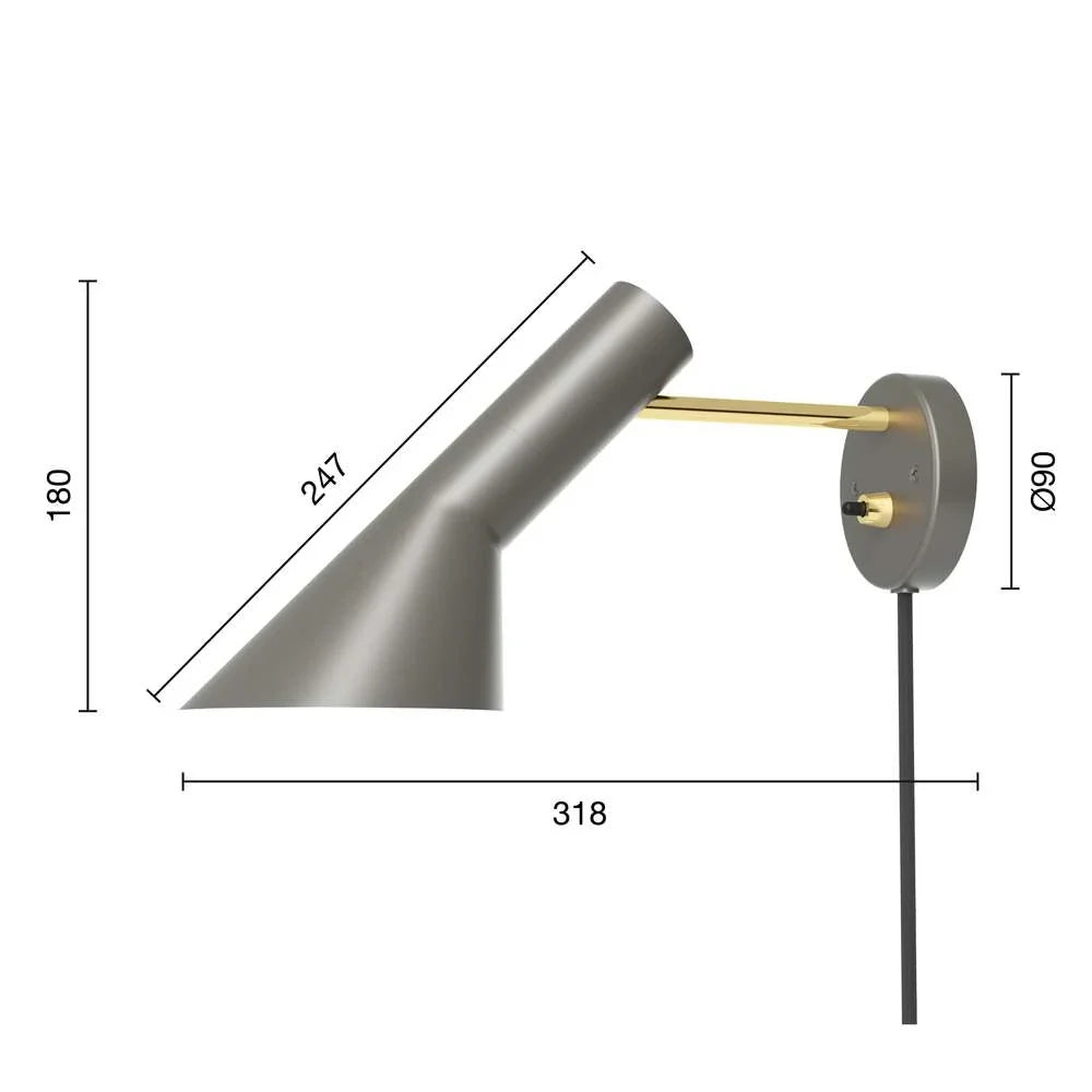 Louis Poulsen Aj Wall Lamp Brass/Warm Grey