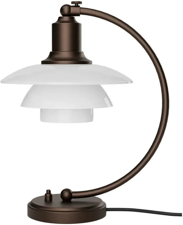 Louis Poulsen Ph 2/2 Luna Table Lamp, Aged Brass/Opal Glass