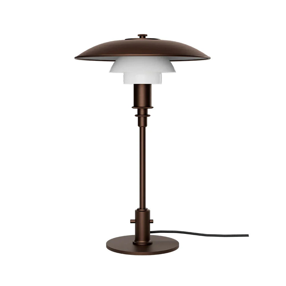 Louis Poulsen Ph3/2 Table Lamp, Aged Brass/Opal Glass