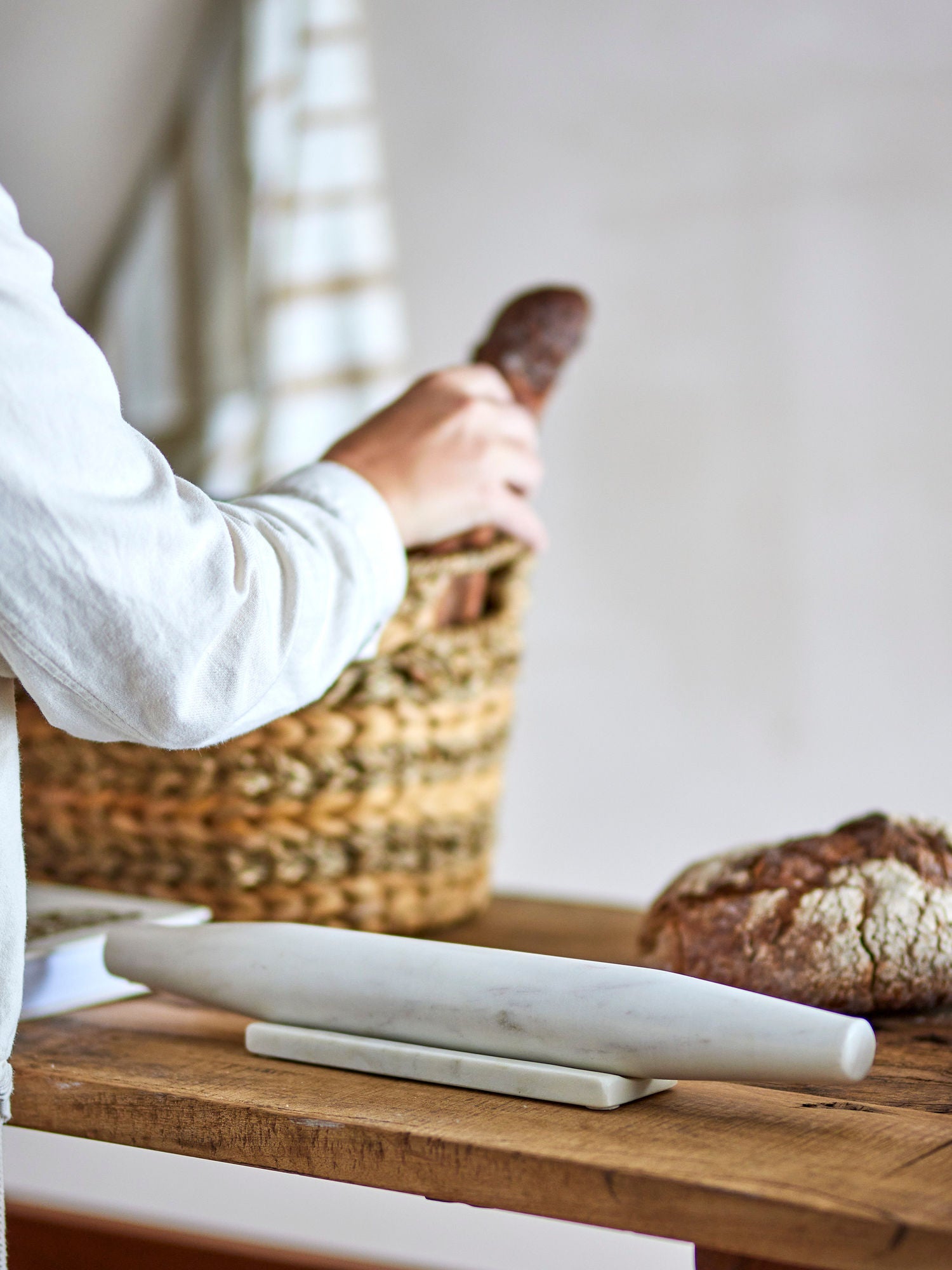 Collection créative Filippa Rolling Pin, blanc, marbre