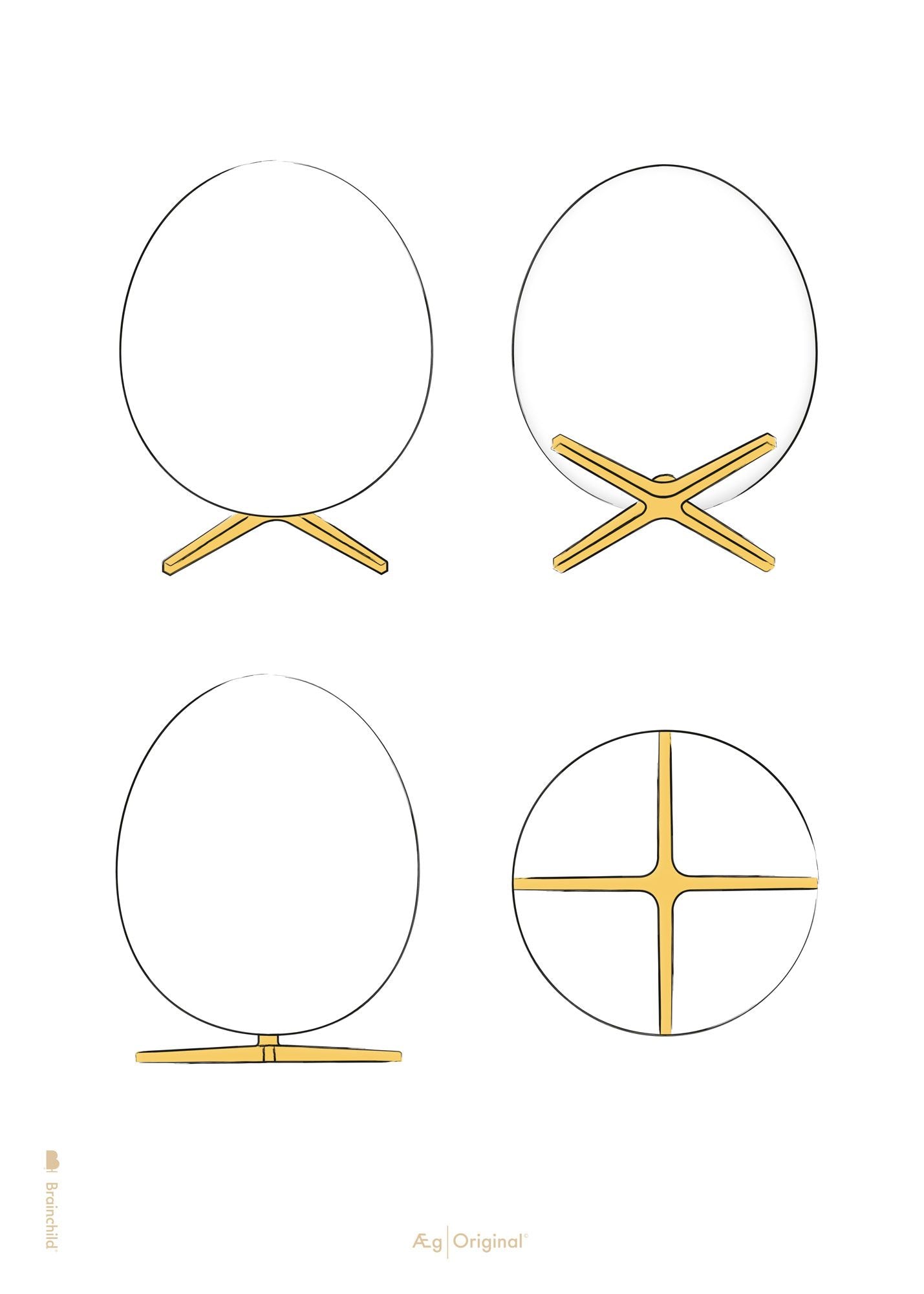 Affiche de l'œuf de conception d'oeufs sans cadre A5, fond blanc