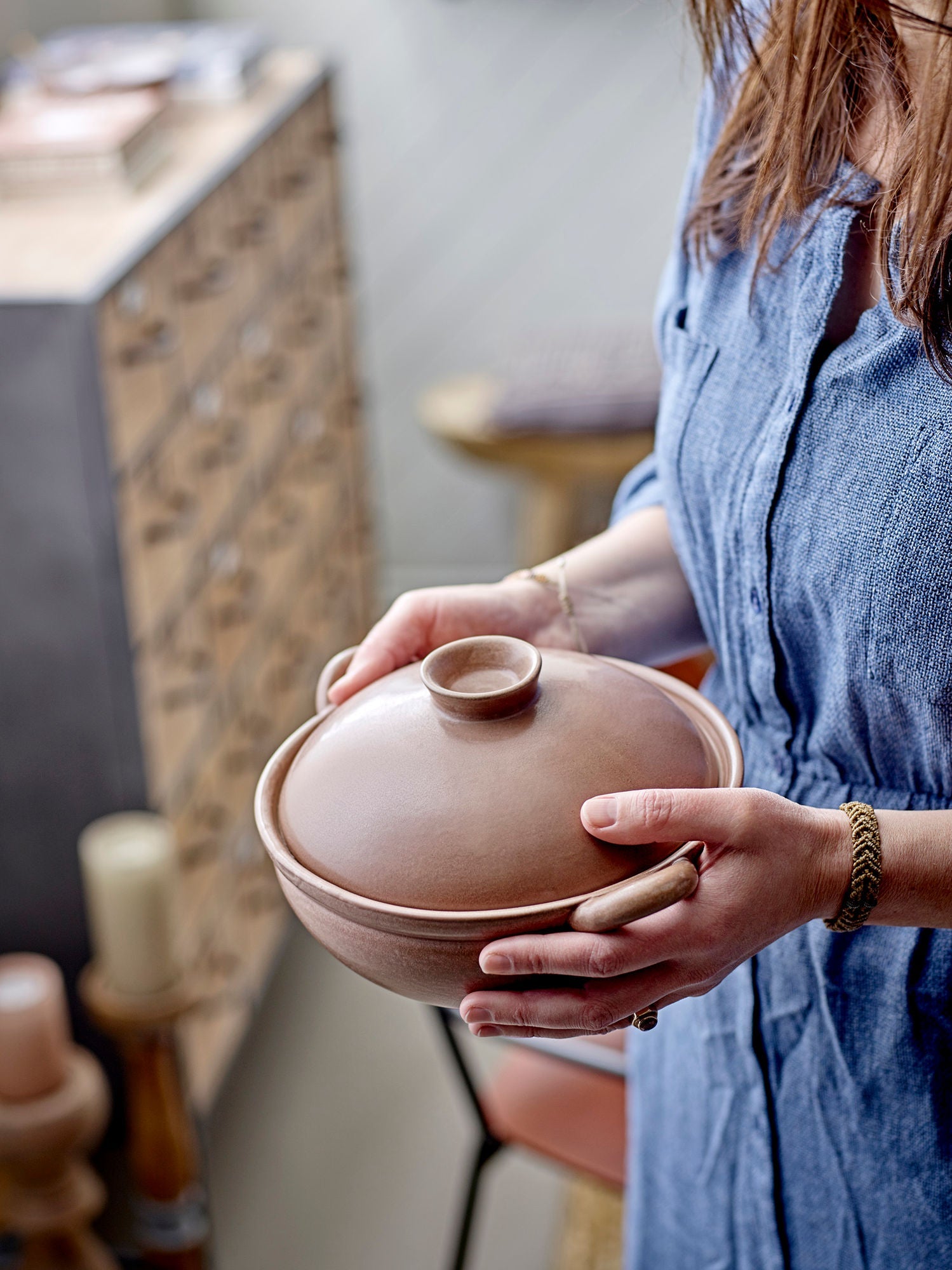 Kreative Kollektion Jinnie Ofen Dish mit Deckel, Brown, Steinzeug