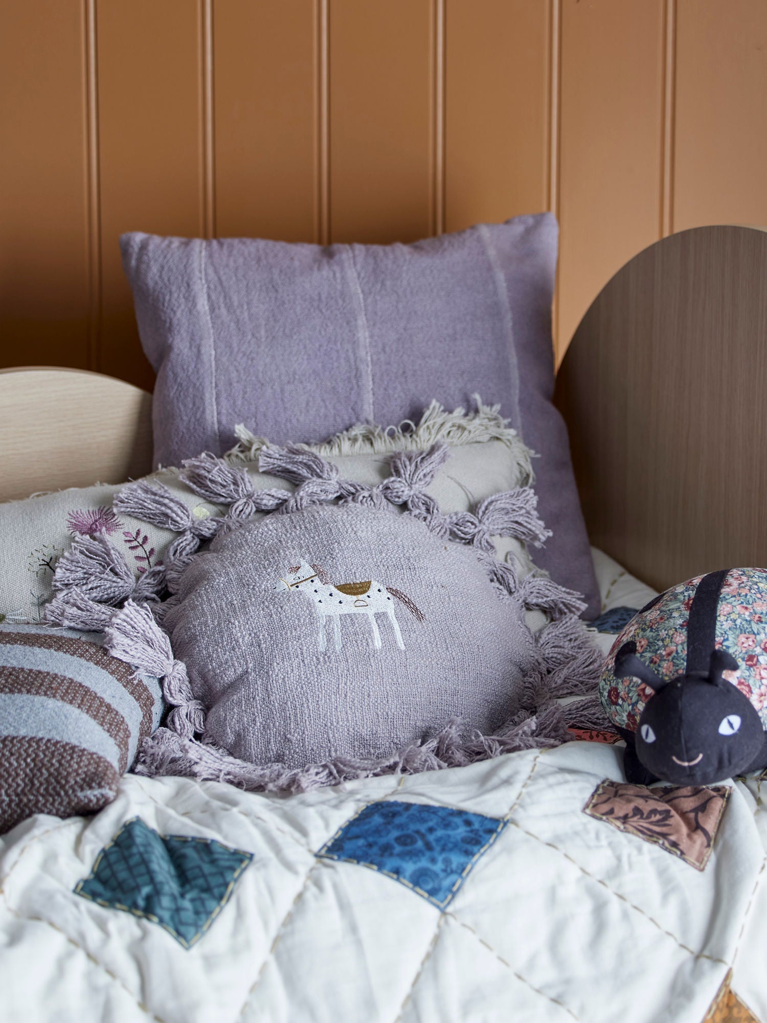 Bloomingville Mini Elinna Cushion, violet, coton