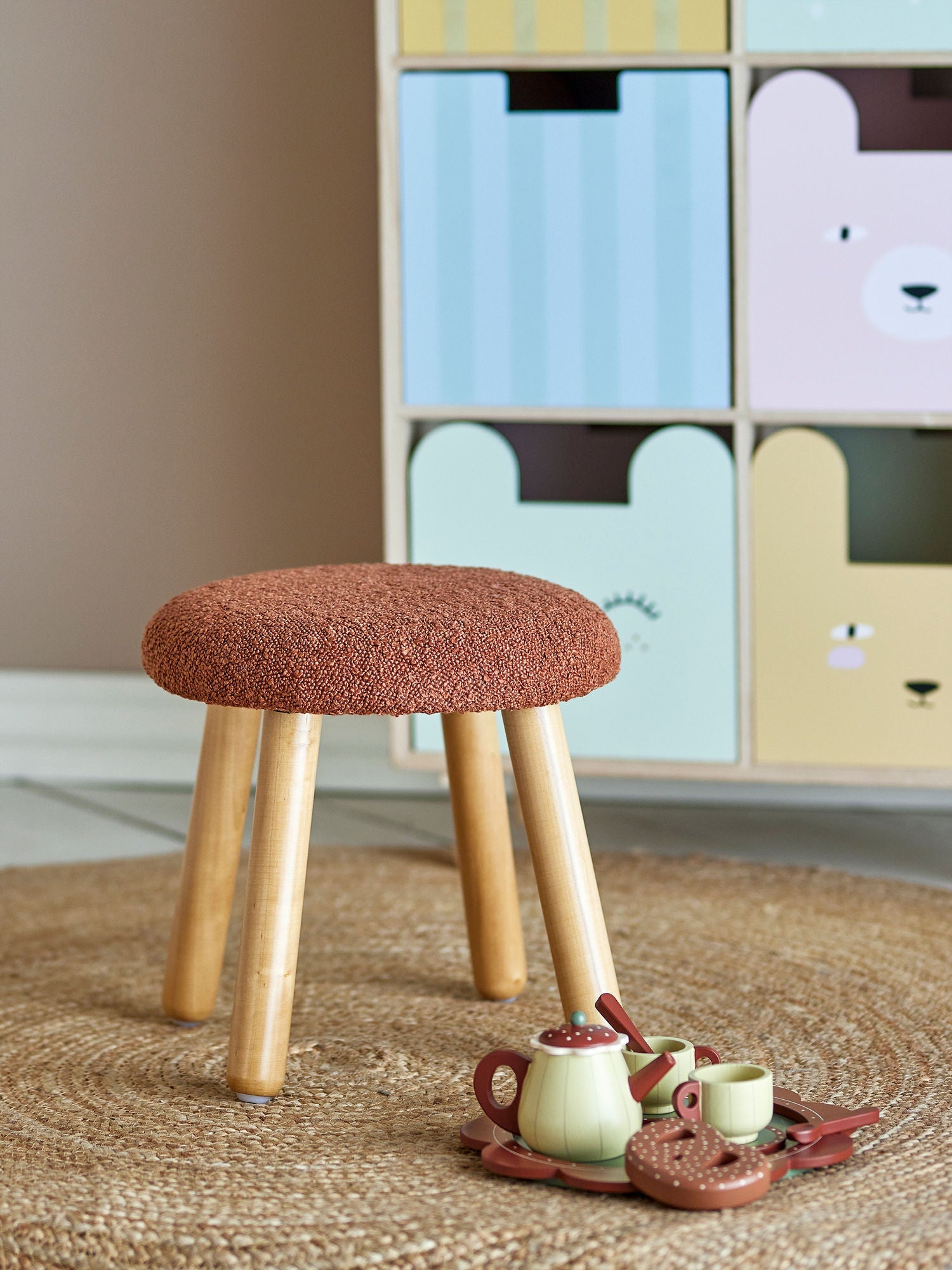 Bloomingville Mini Aksel Stool, marrón, poliéster