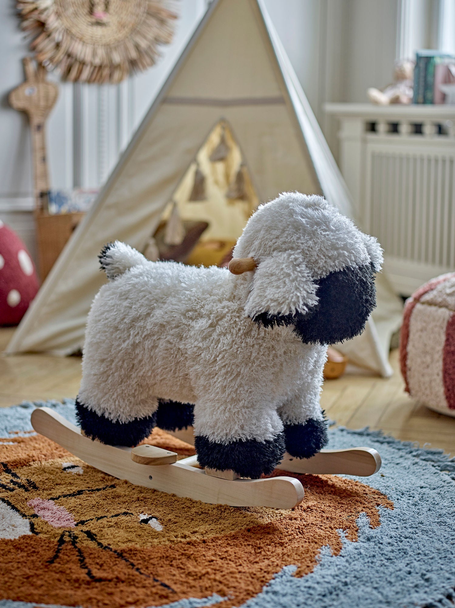 Bloomingville Mini Leroy Tapis, bleu, coton