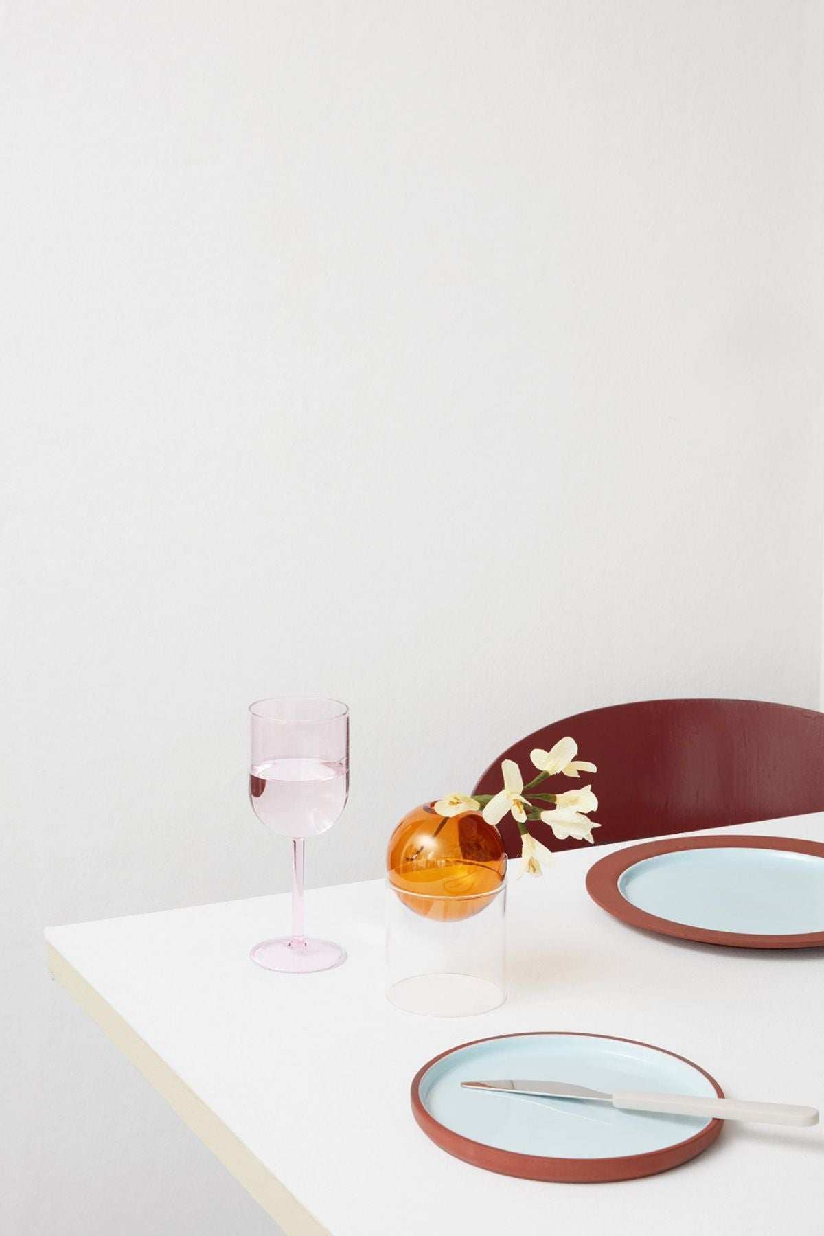 Studio om glasvarer sæt med 2 vinglas, rose