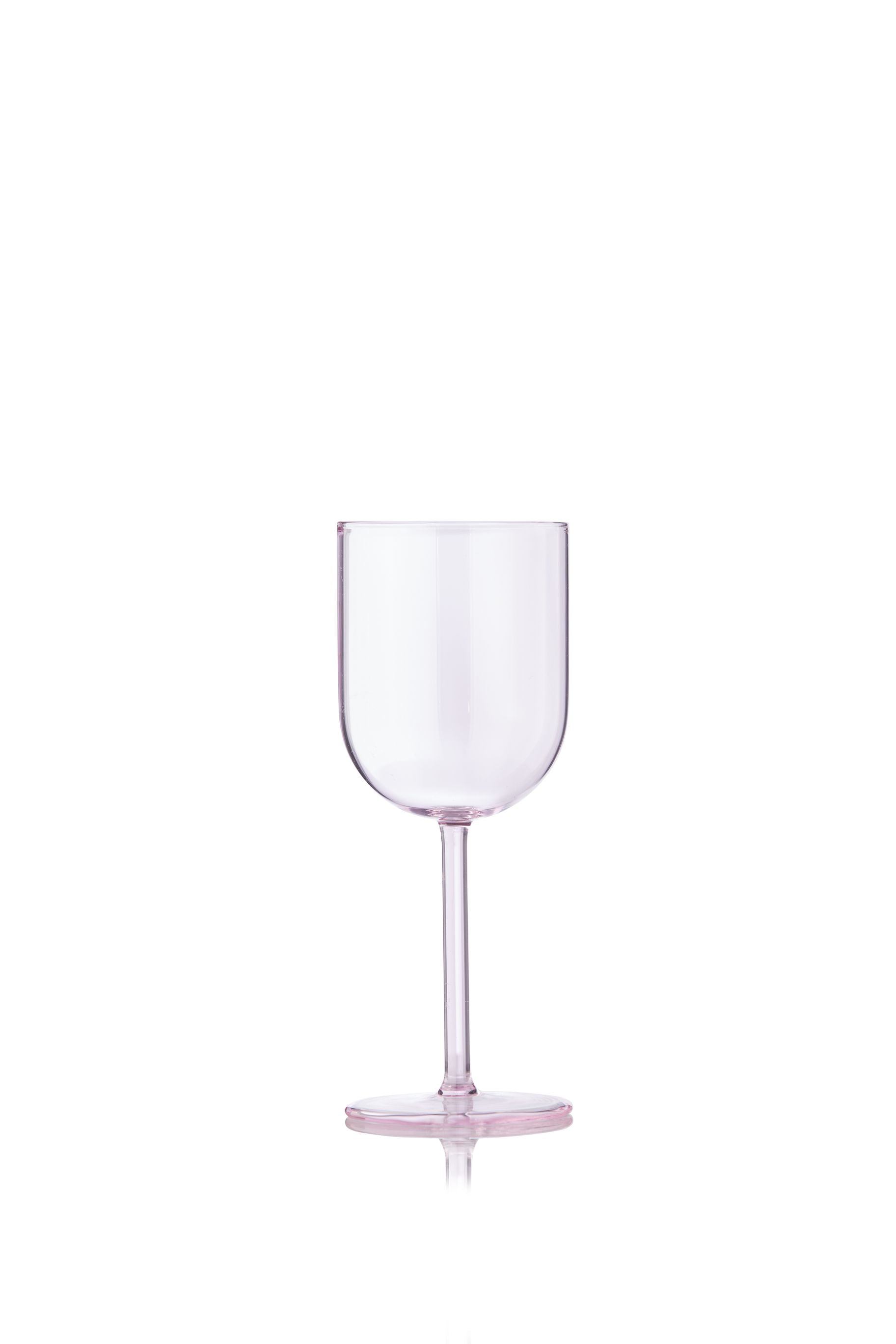 Estudio sobre juego de cristalería de 2 copas de vino, rosa